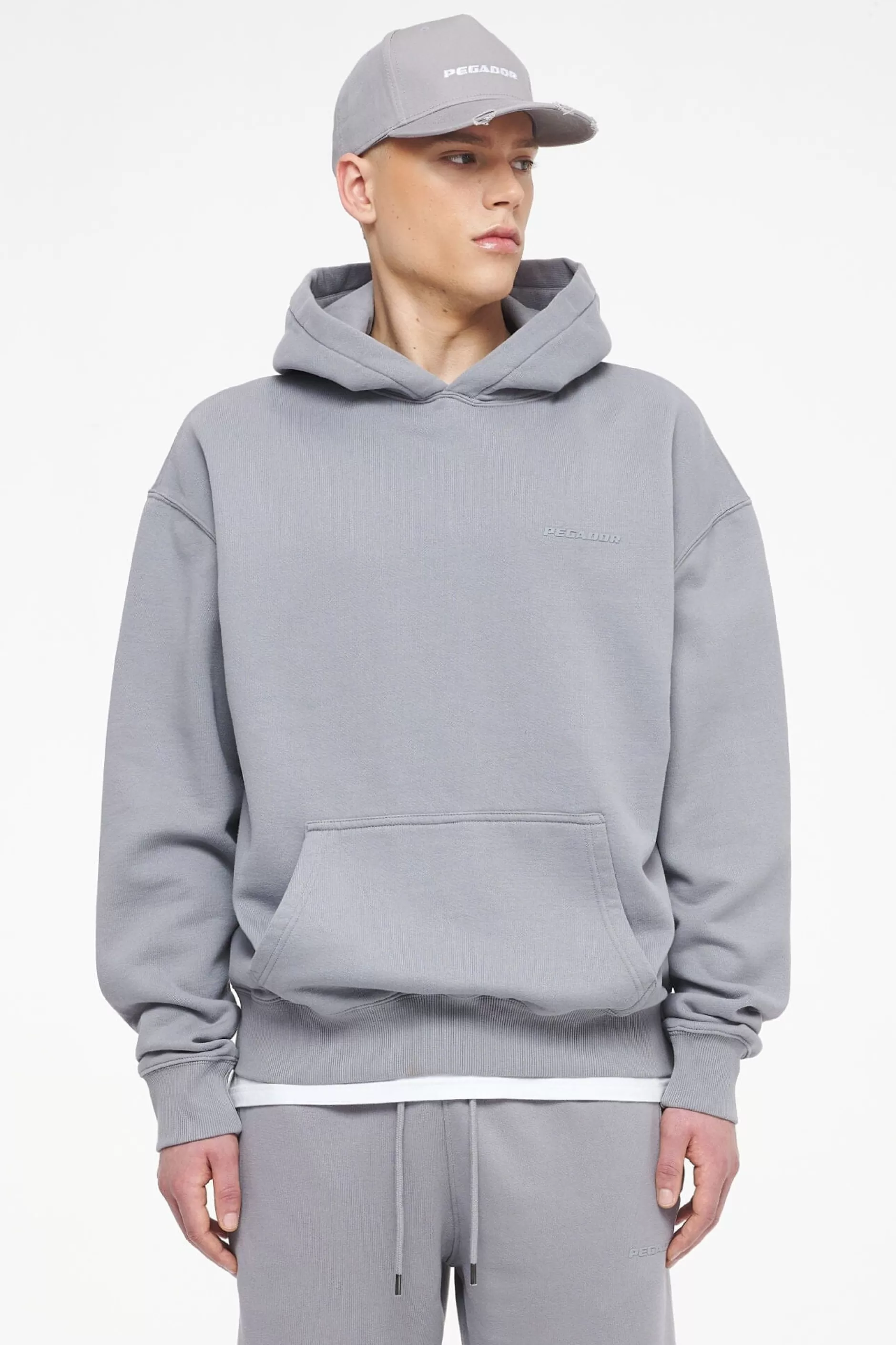 Flash Sale Pegador Logo Oversized Hoodie Gum Vintage washed dusk grey