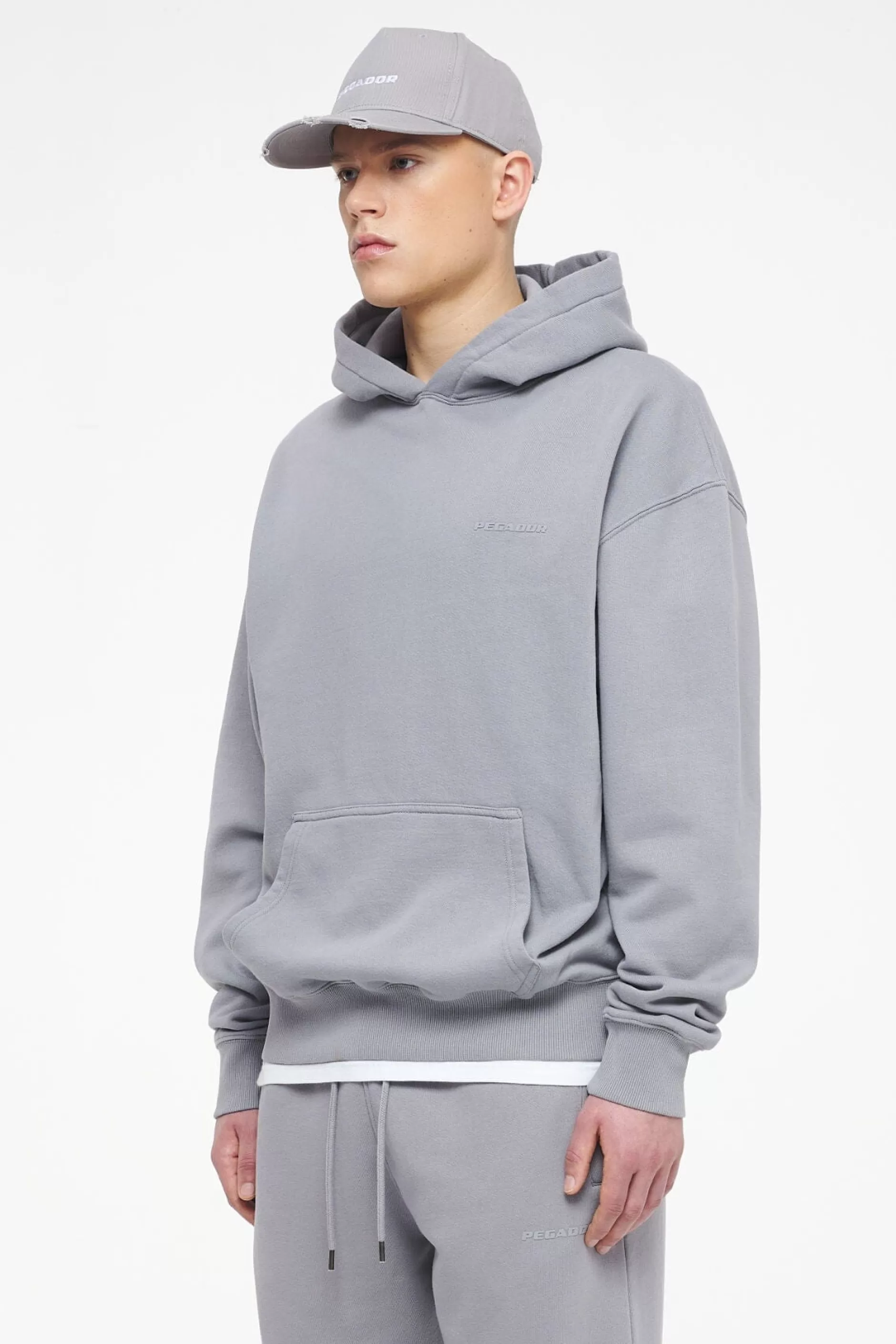 Flash Sale Pegador Logo Oversized Hoodie Gum Vintage washed dusk grey