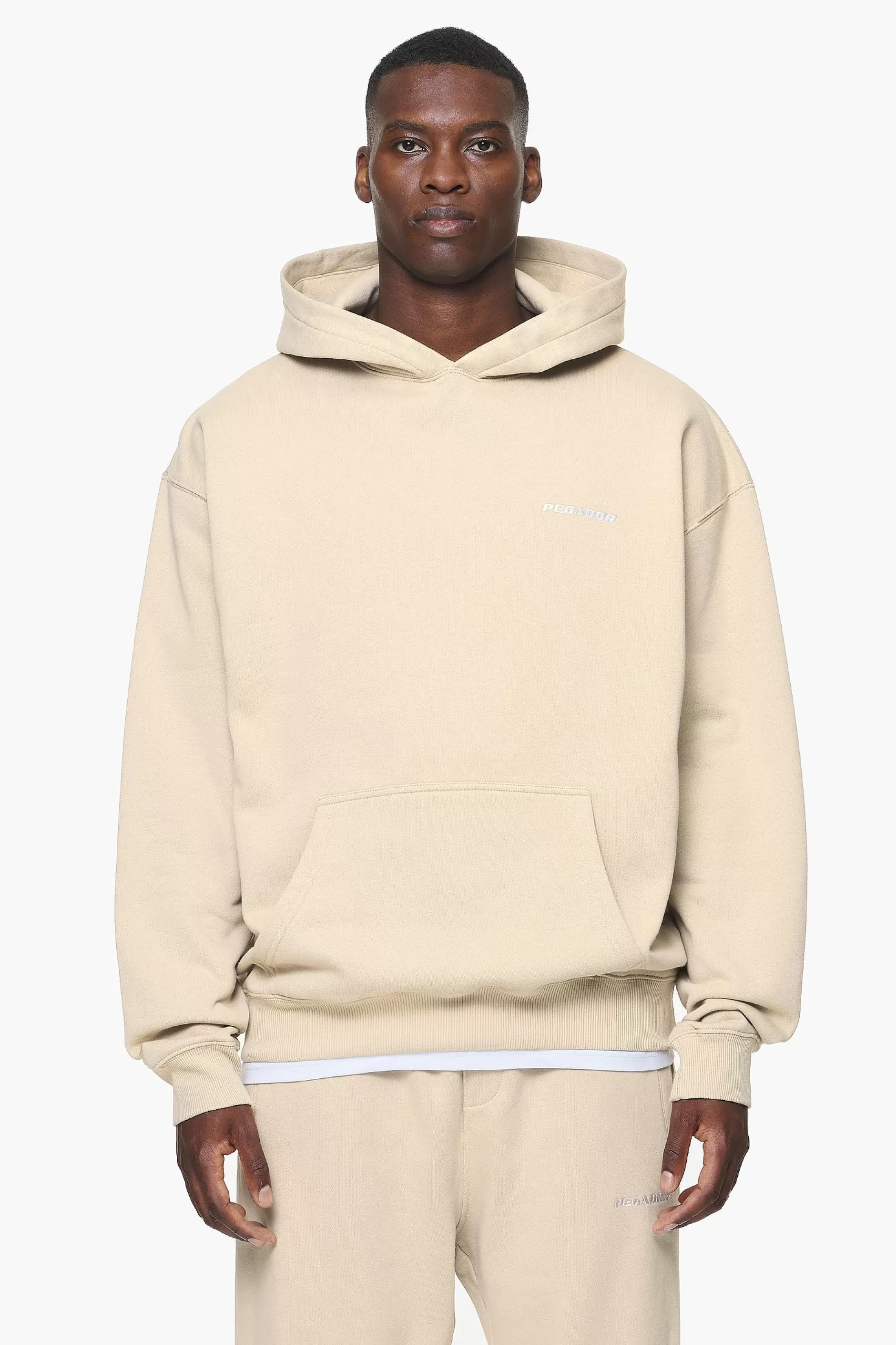 Online Pegador Logo Oversized Hoodie Vintage washed kingdom beige