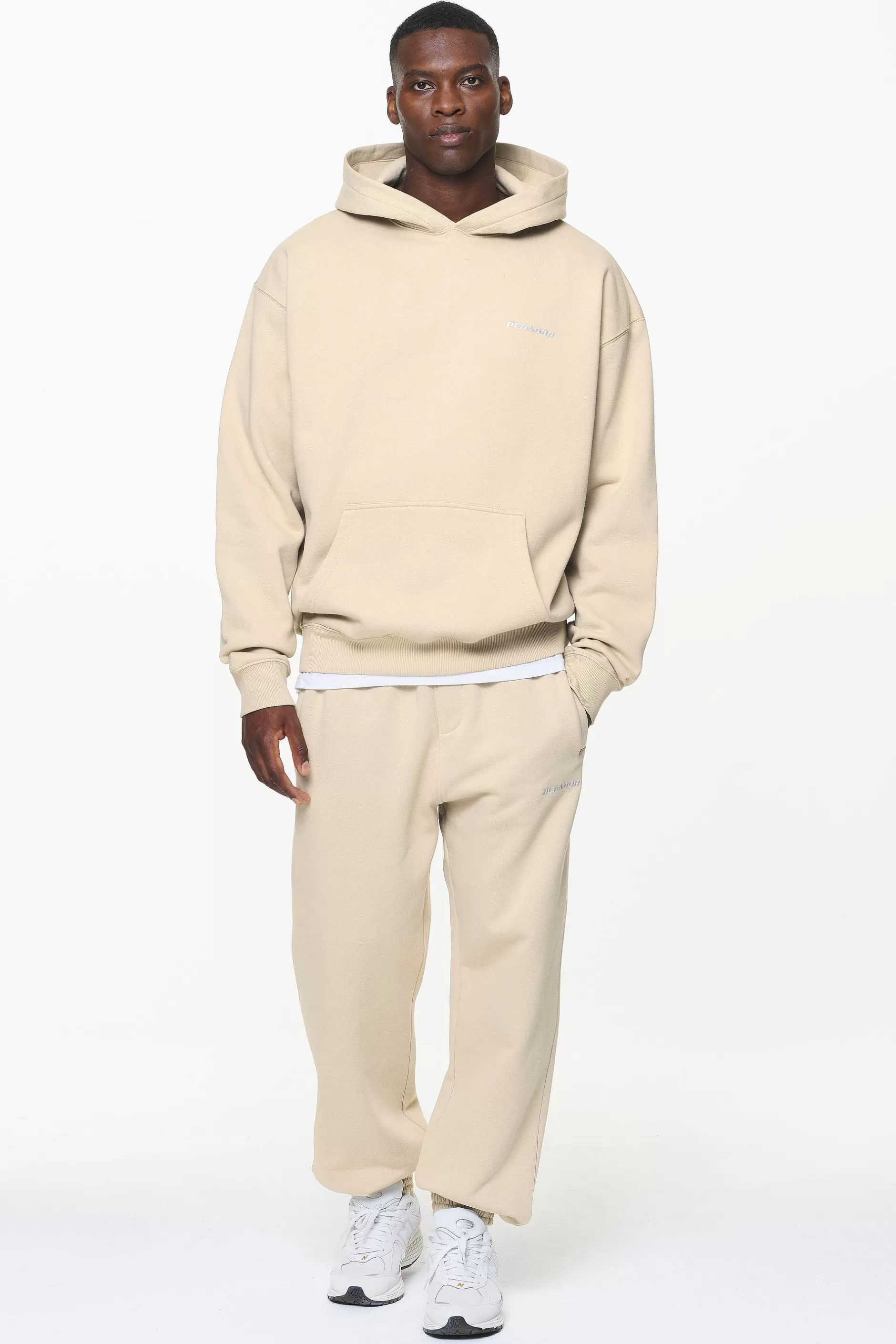 Online Pegador Logo Oversized Hoodie Vintage washed kingdom beige