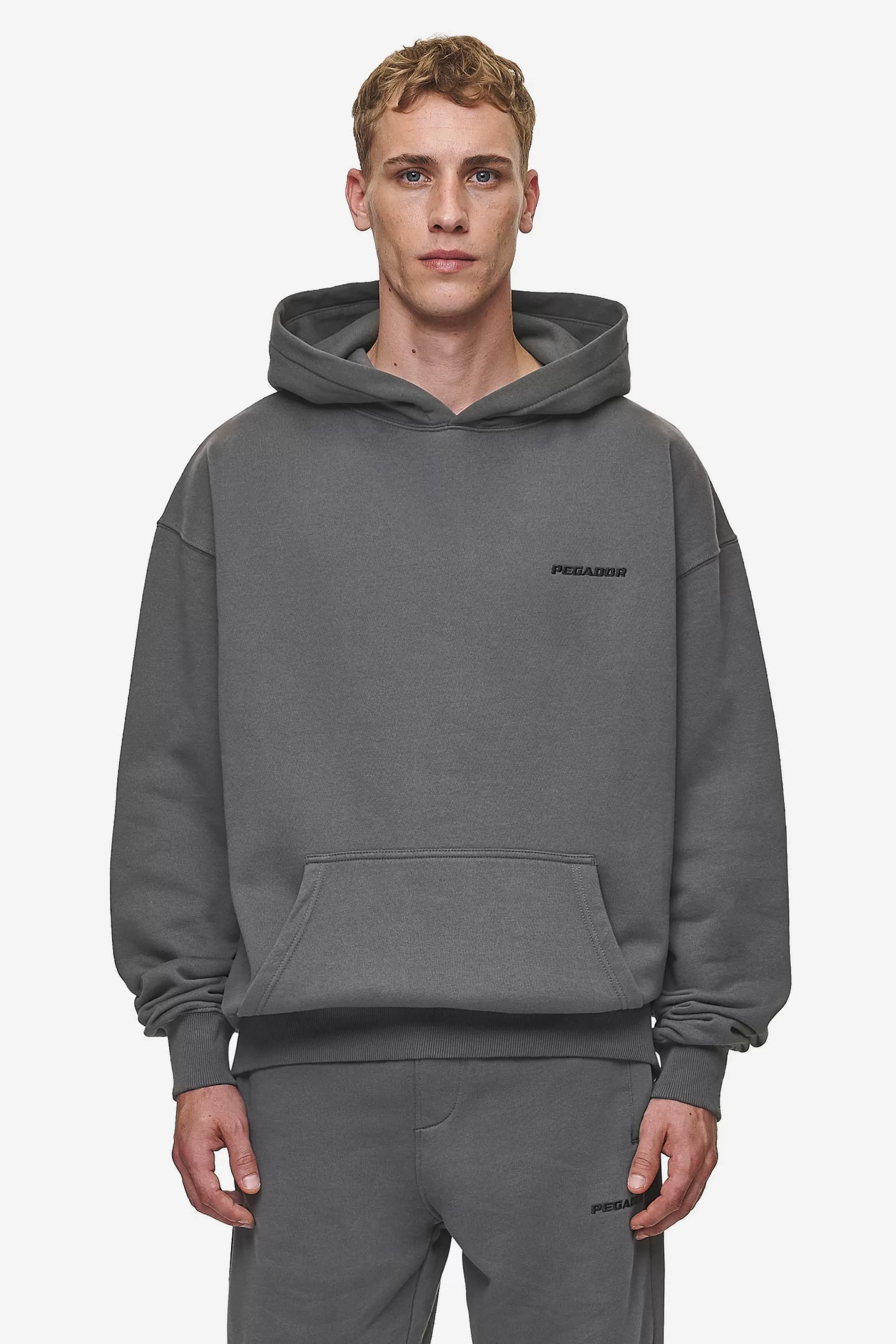 Flash Sale Pegador Logo Oversized Hoodie Washed Anthracite