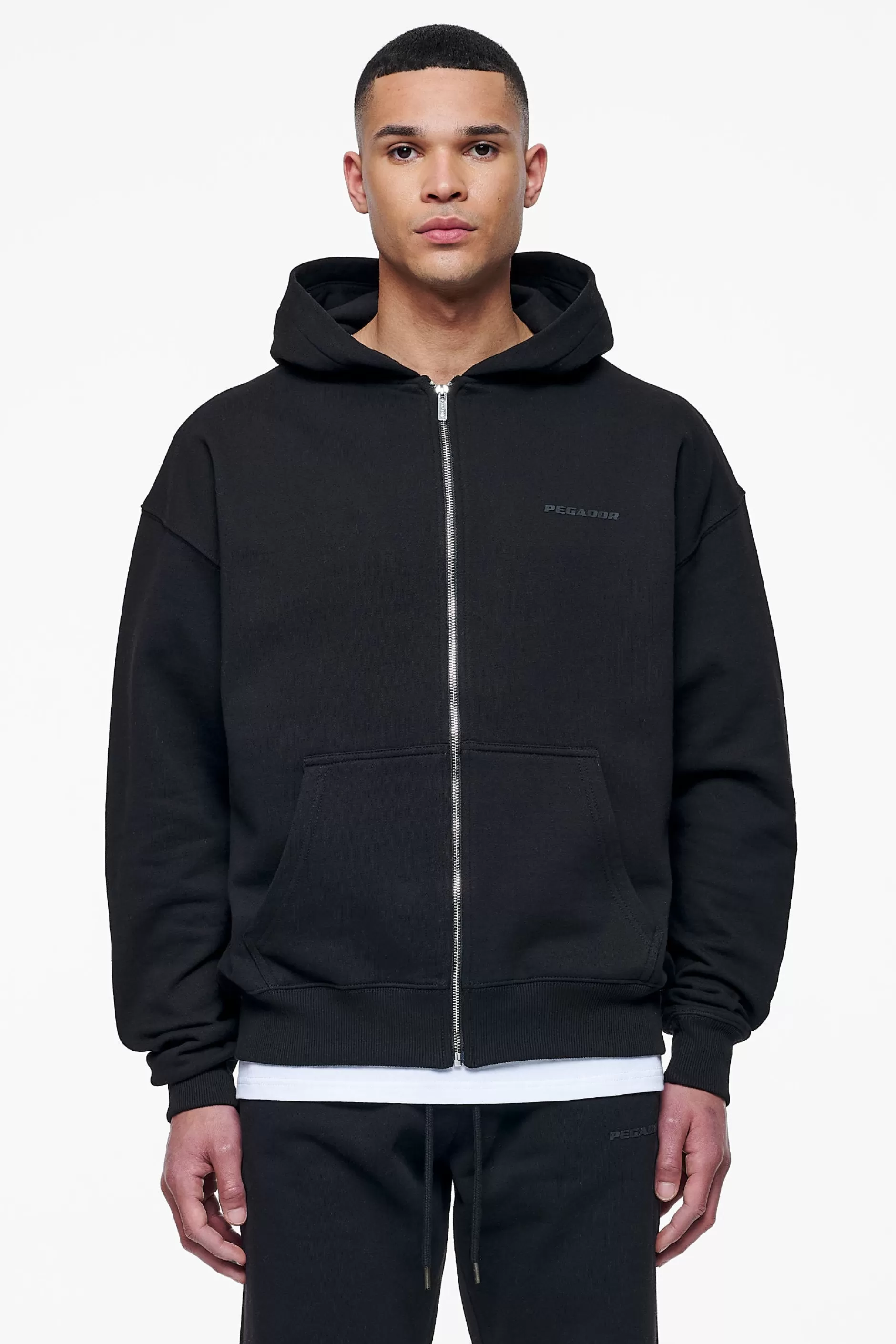 Fashion Pegador Logo Oversized Sweat Jacket Gum Black