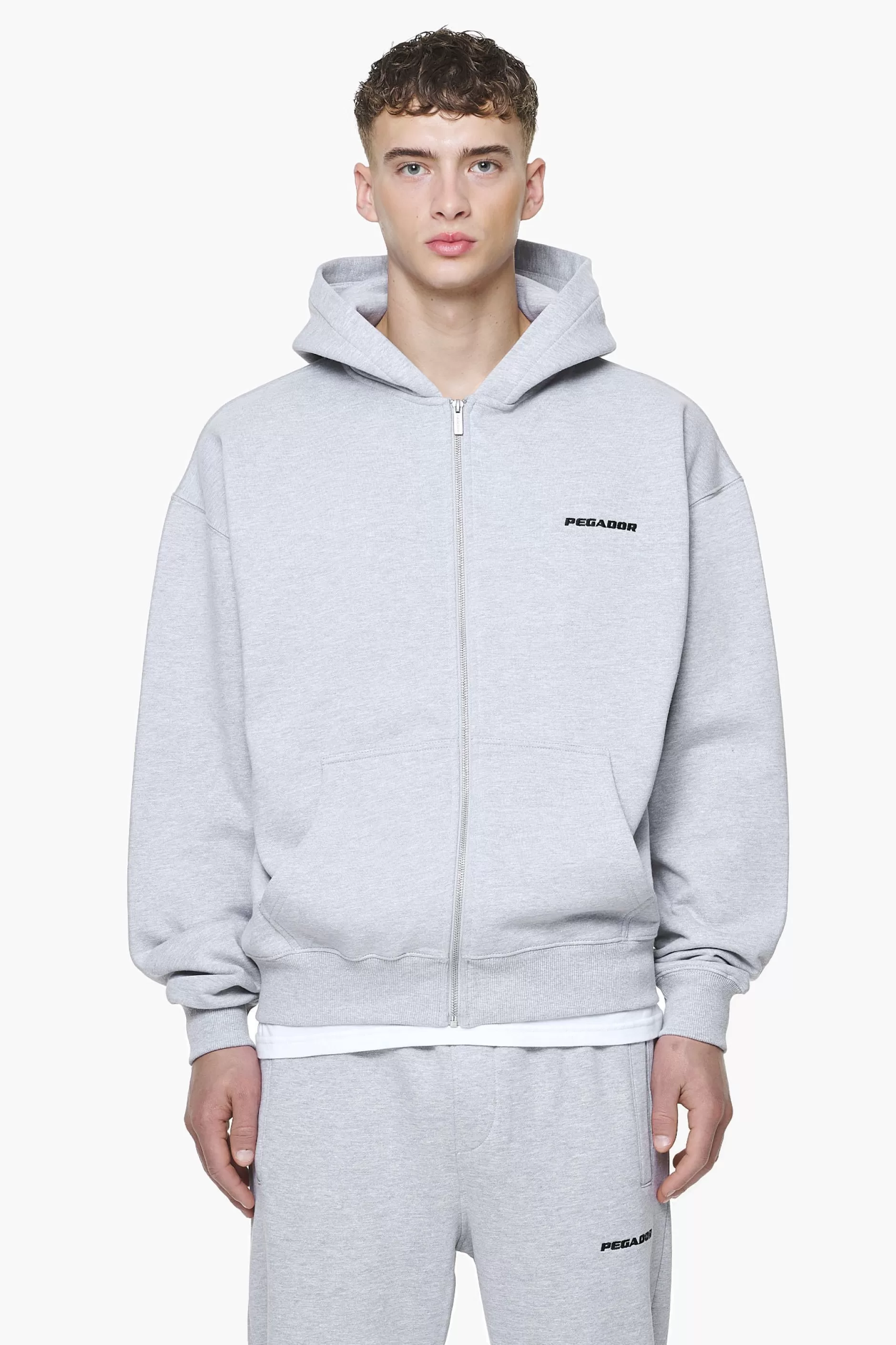 New Pegador Logo Oversized Sweat Jacket Grey melange