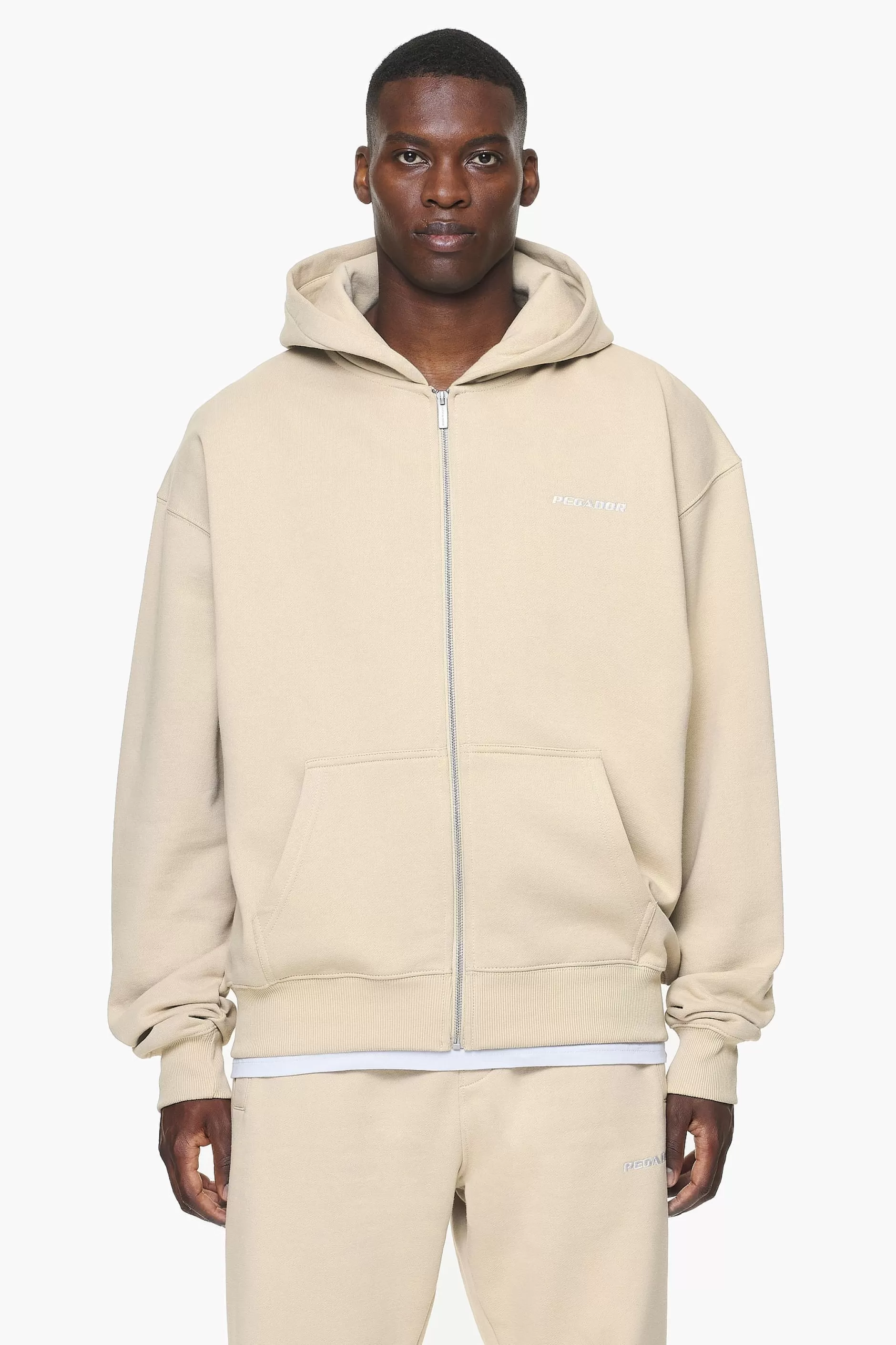 Flash Sale Pegador Logo Oversized Sweat Jacket Vintage washed kingdom beige