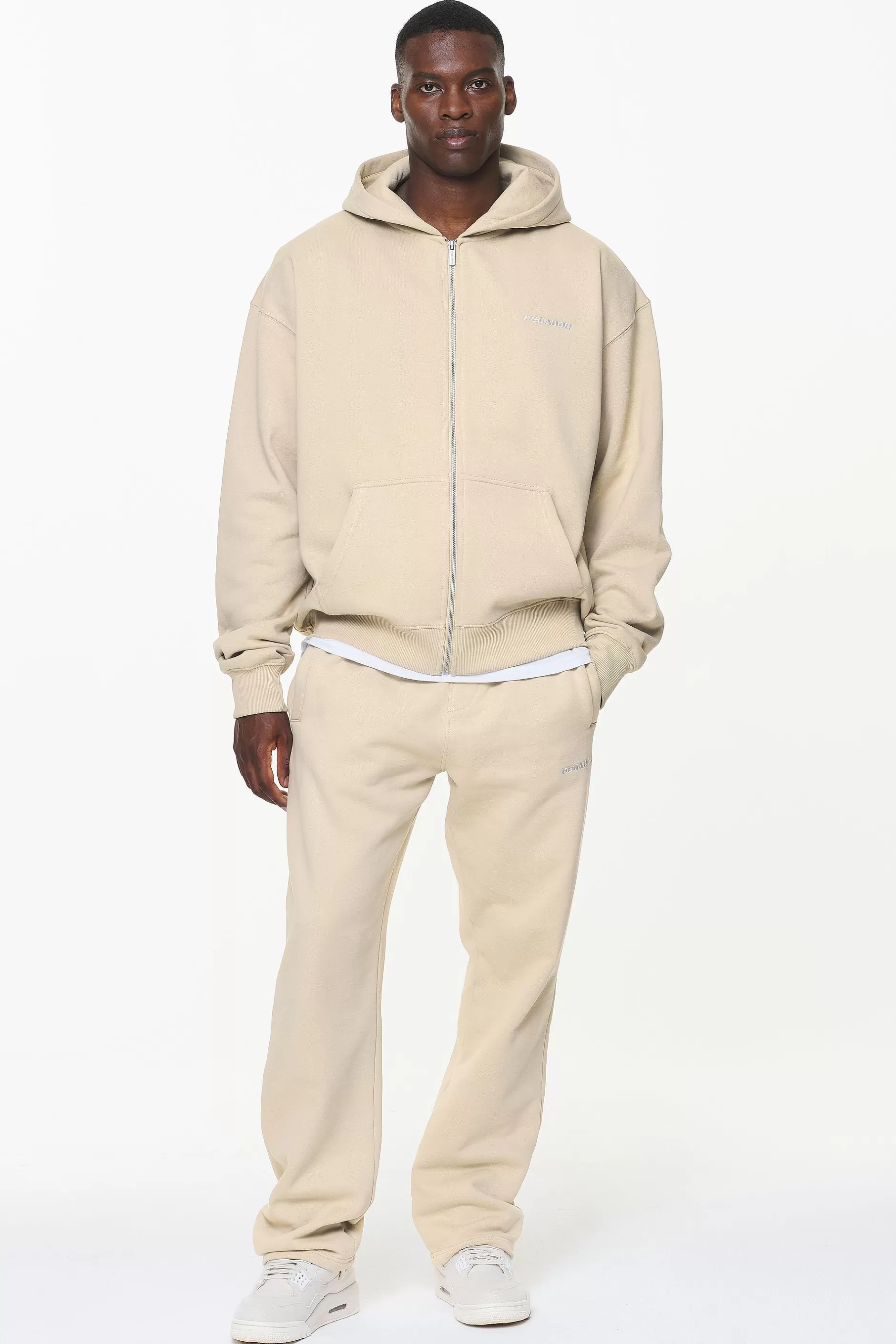 Flash Sale Pegador Logo Oversized Sweat Jacket Vintage washed kingdom beige