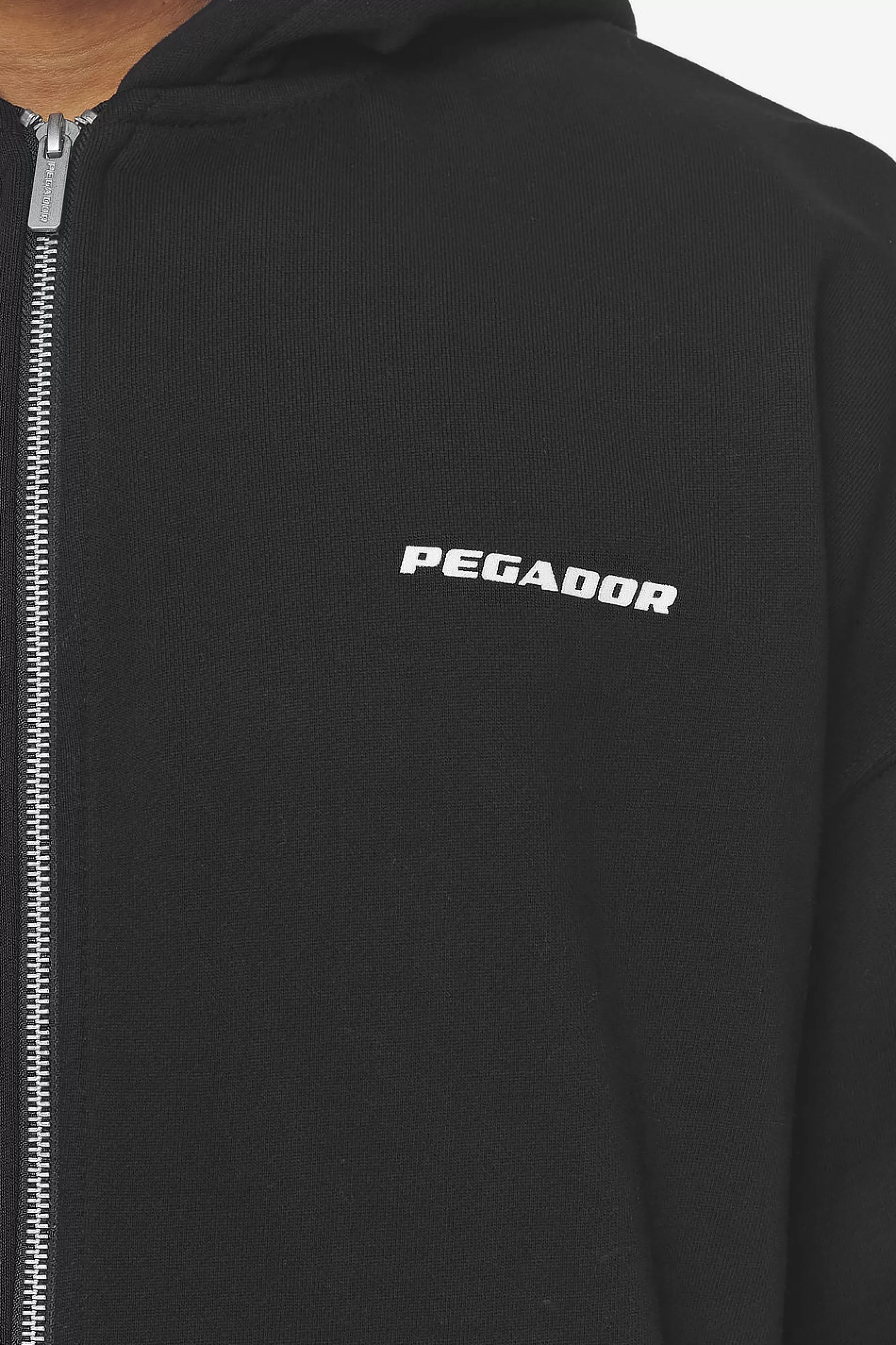 Best Sale Pegador Logo Oversized Sweat Jacket White Gum Washed black