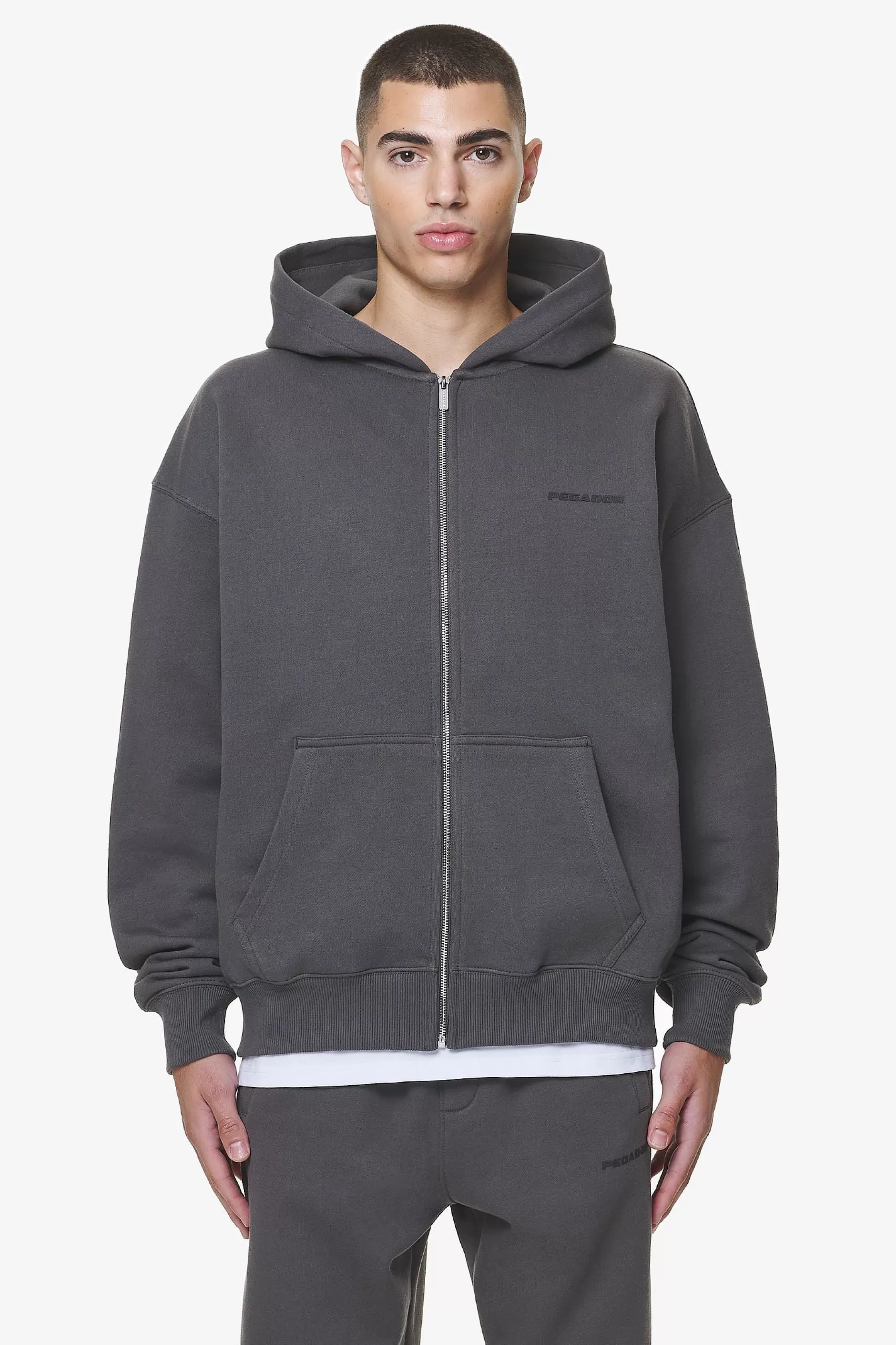 Cheap Pegador Logo Oversized Sweat Jacket Gum Washed volcano grey