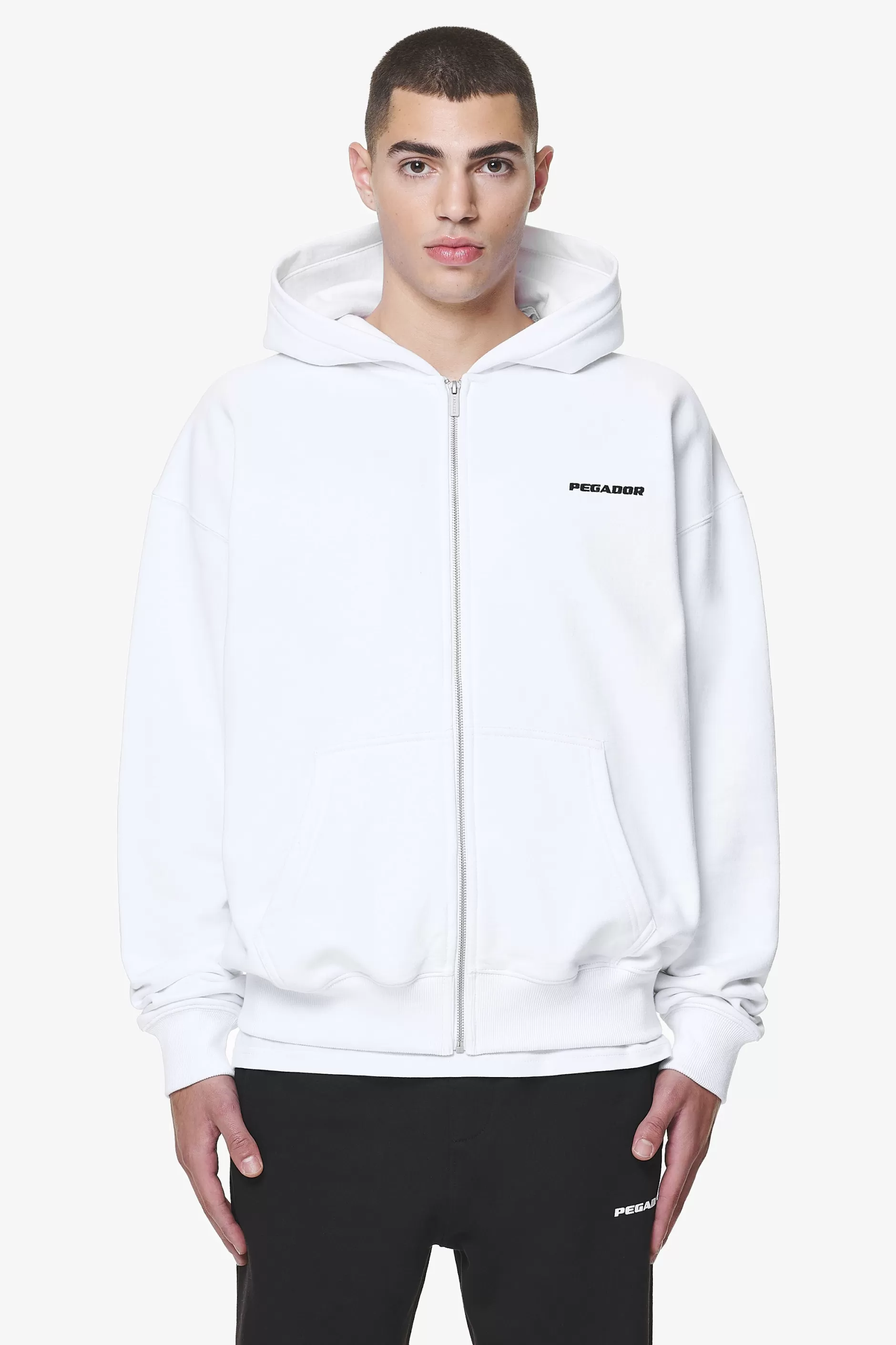 Sale Pegador Logo Oversized Sweat Jacket White