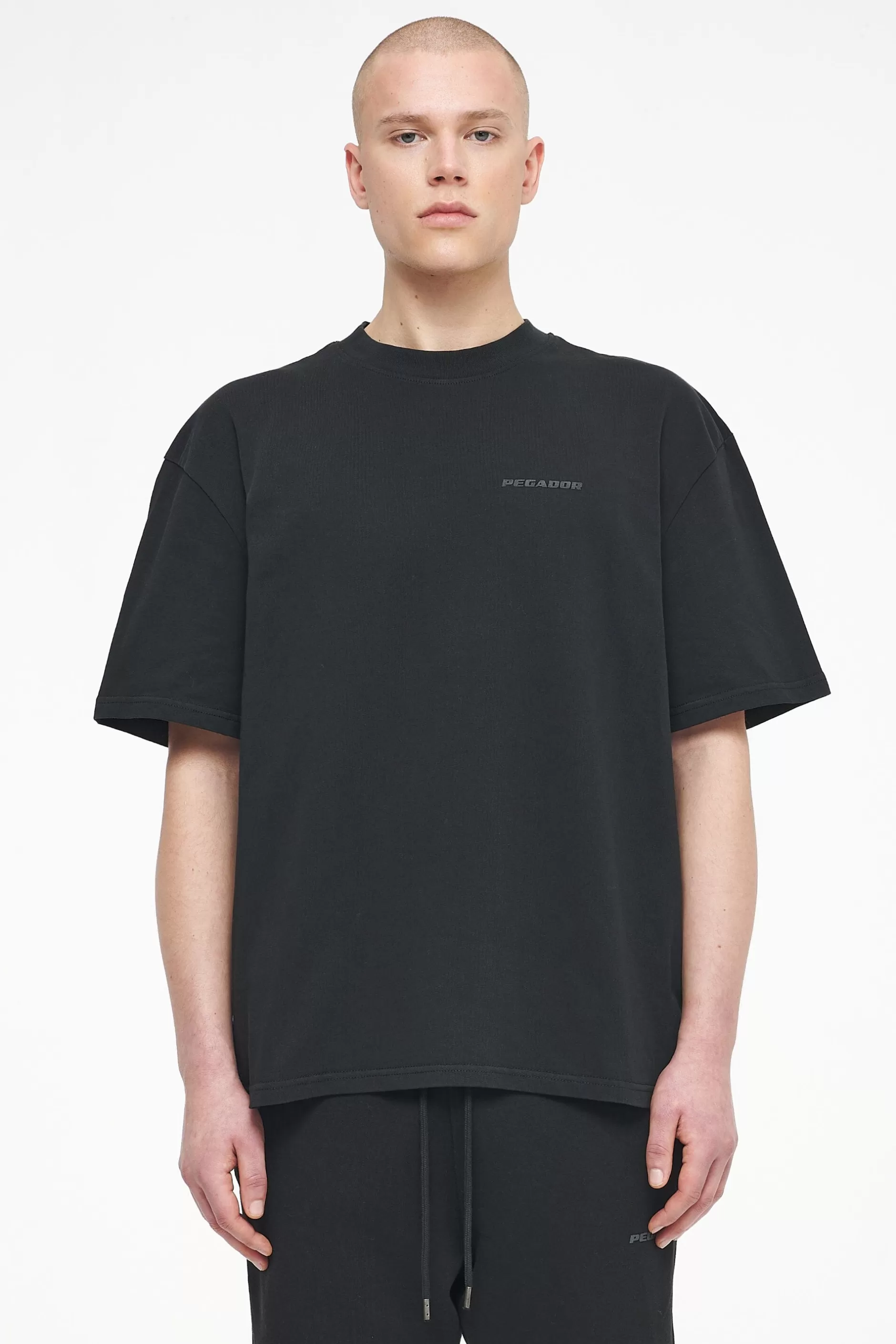 Shop Pegador Logo Oversized Tee Gum Vintage washed black ink