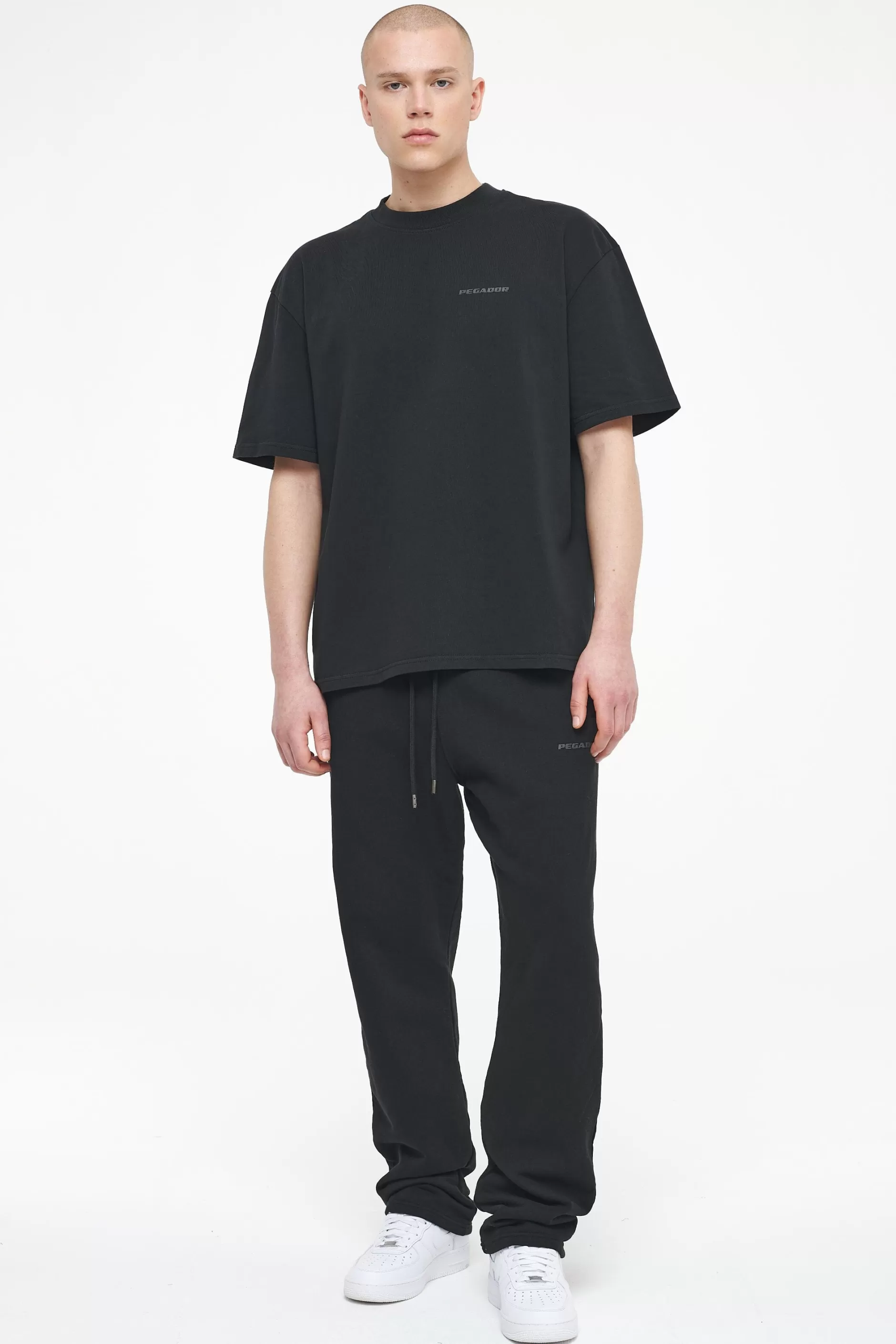 Shop Pegador Logo Oversized Tee Gum Vintage washed black ink