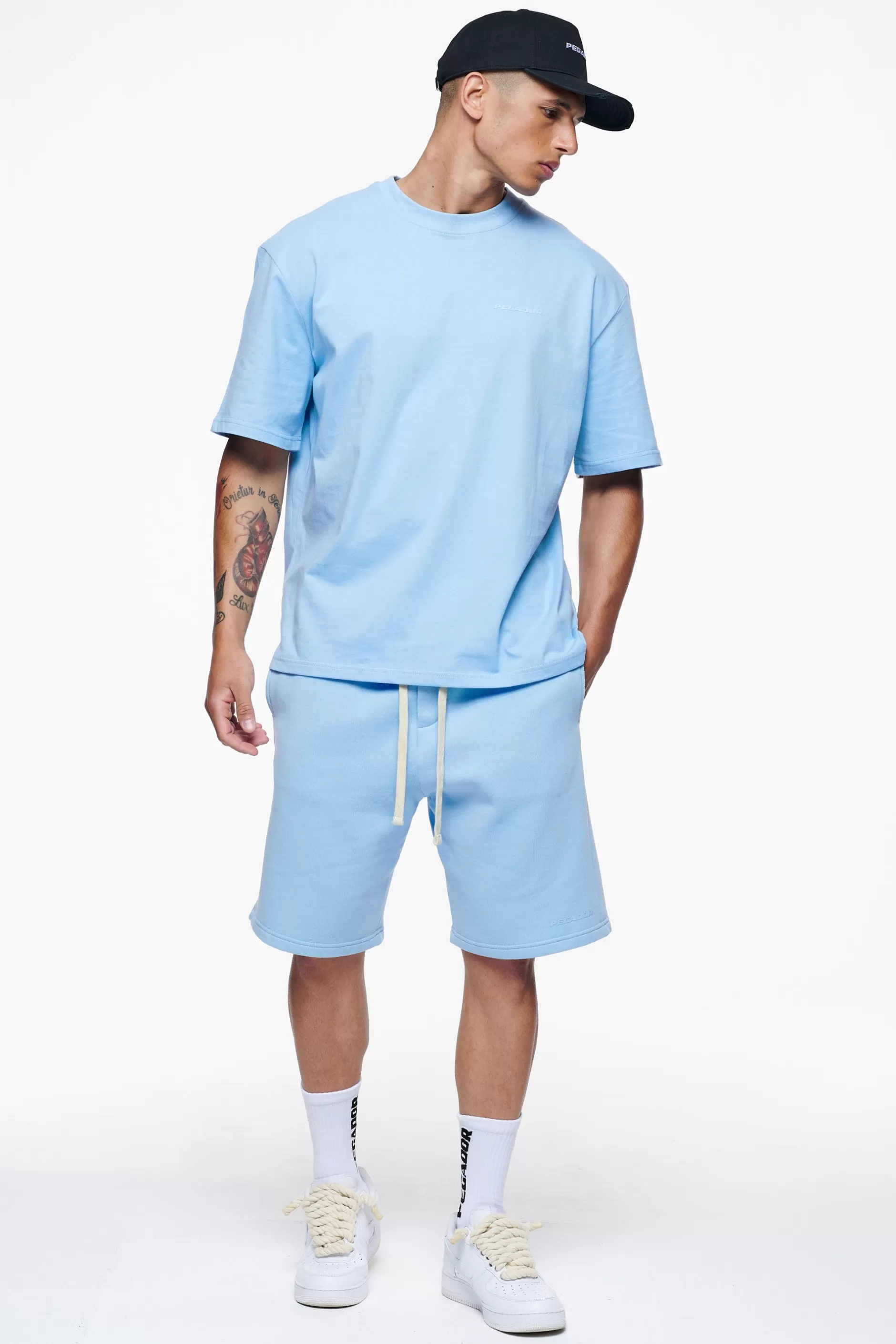 Online Pegador Logo Oversized Tee Gum Vintage washed riviera blue