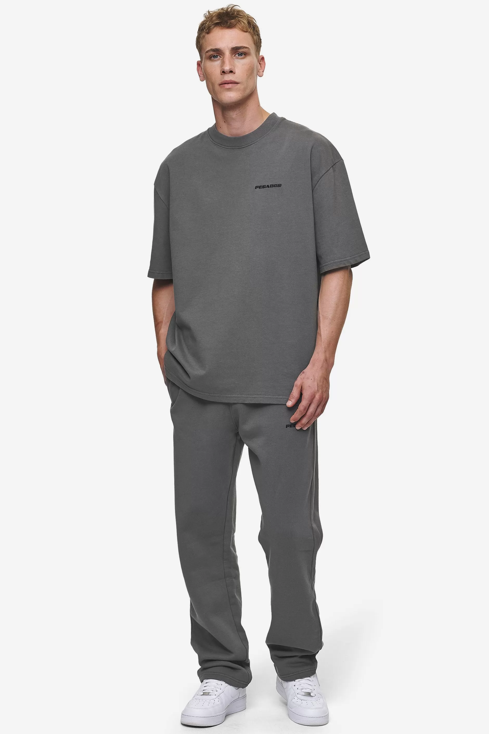 Best Sale Pegador Logo Oversized Tee Washed Anthracite