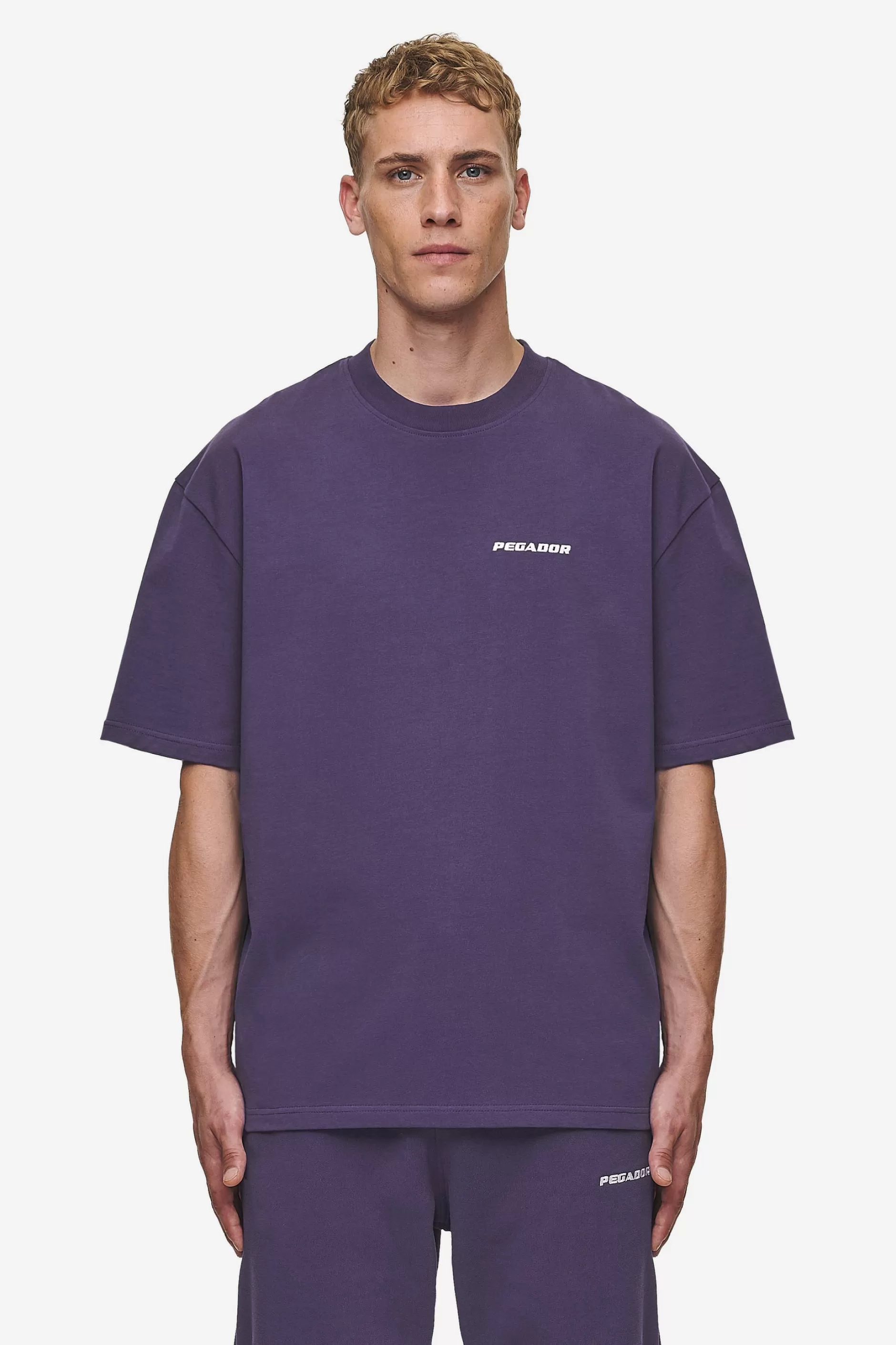 Cheap Pegador Logo Oversized Tee Washed Deep Purple