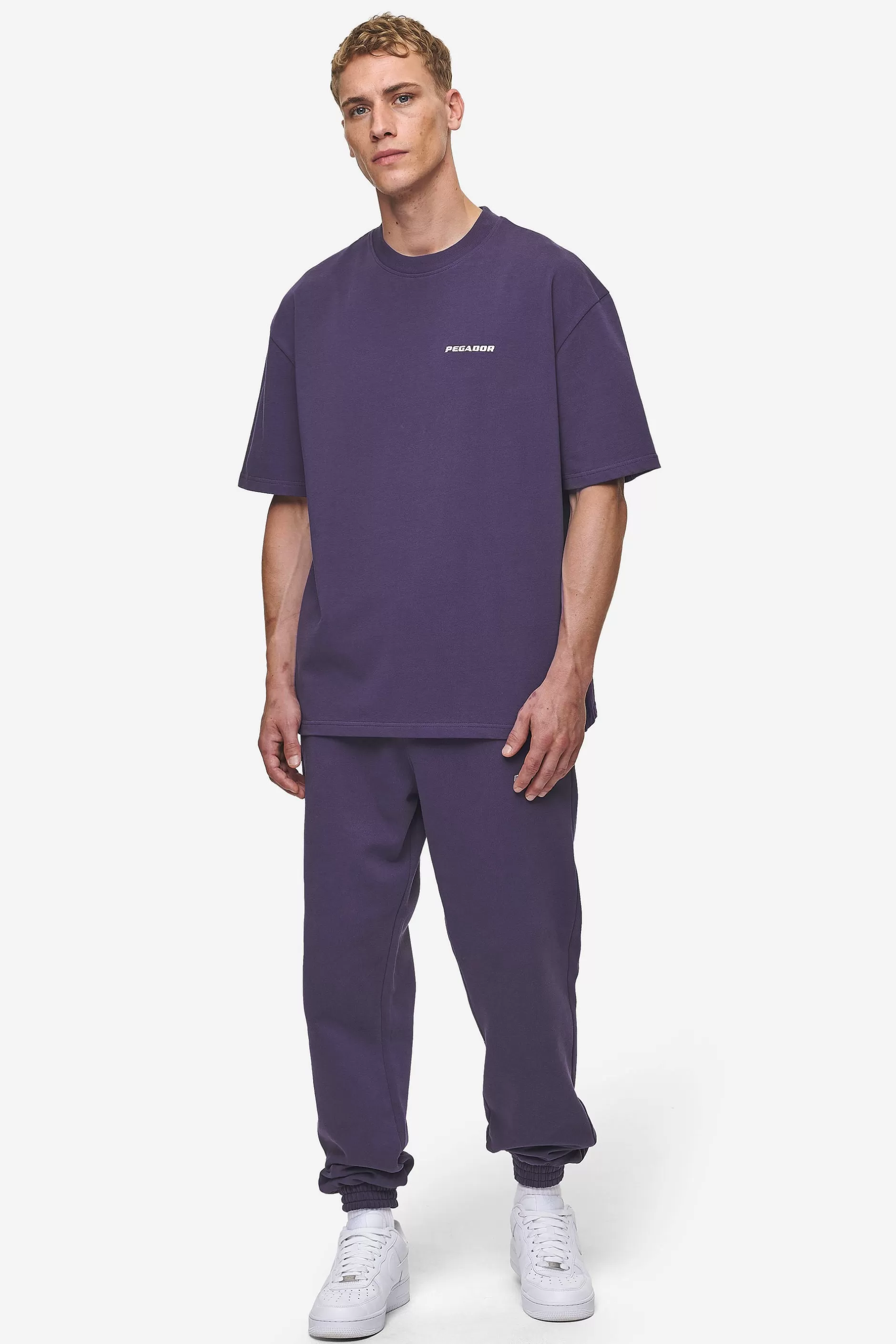 Cheap Pegador Logo Oversized Tee Washed Deep Purple