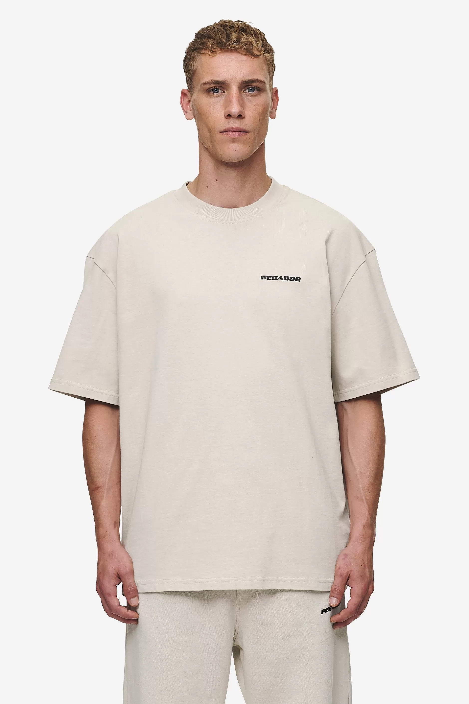 Hot Pegador Logo Oversized Tee Washed Light Beige