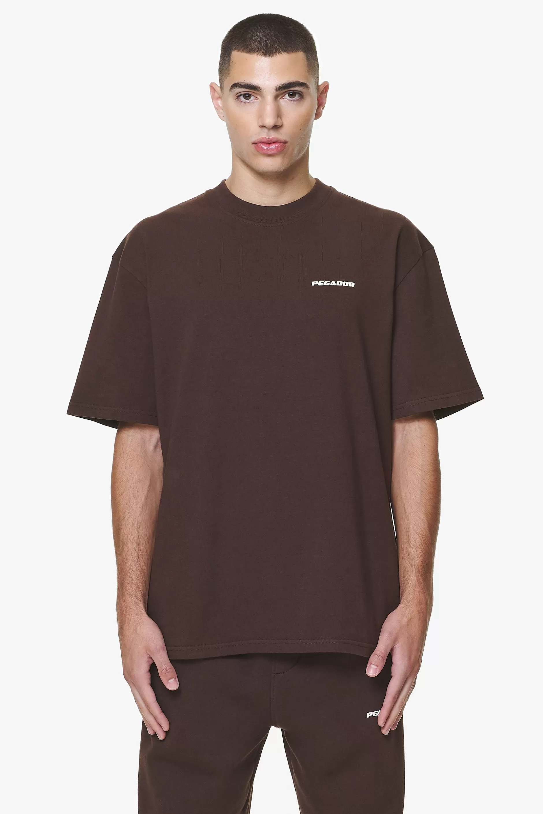 Hot Pegador Logo Oversized Tee Gum Washed oak brown