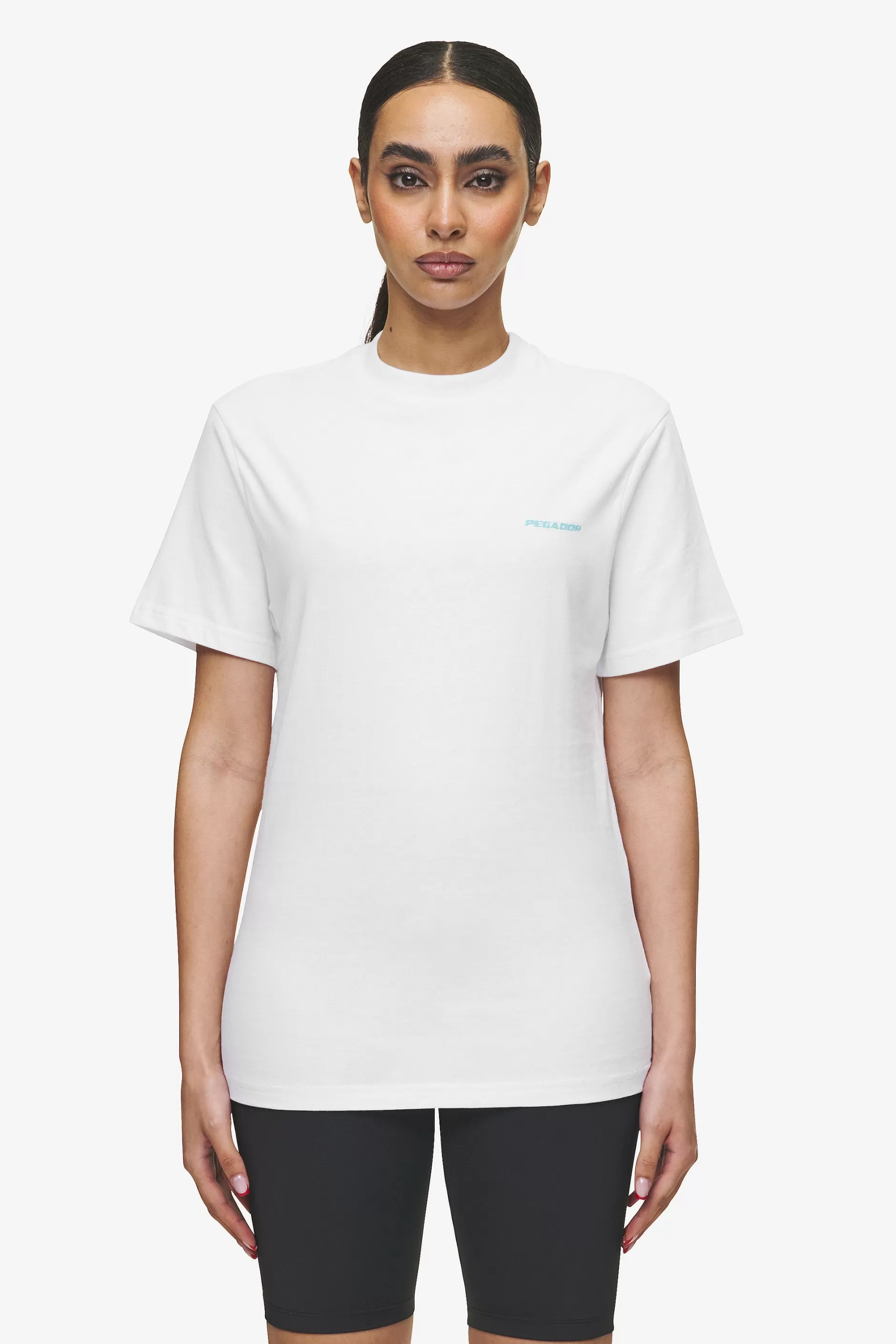 Online Pegador Logo Slim Tee White Sky Blue