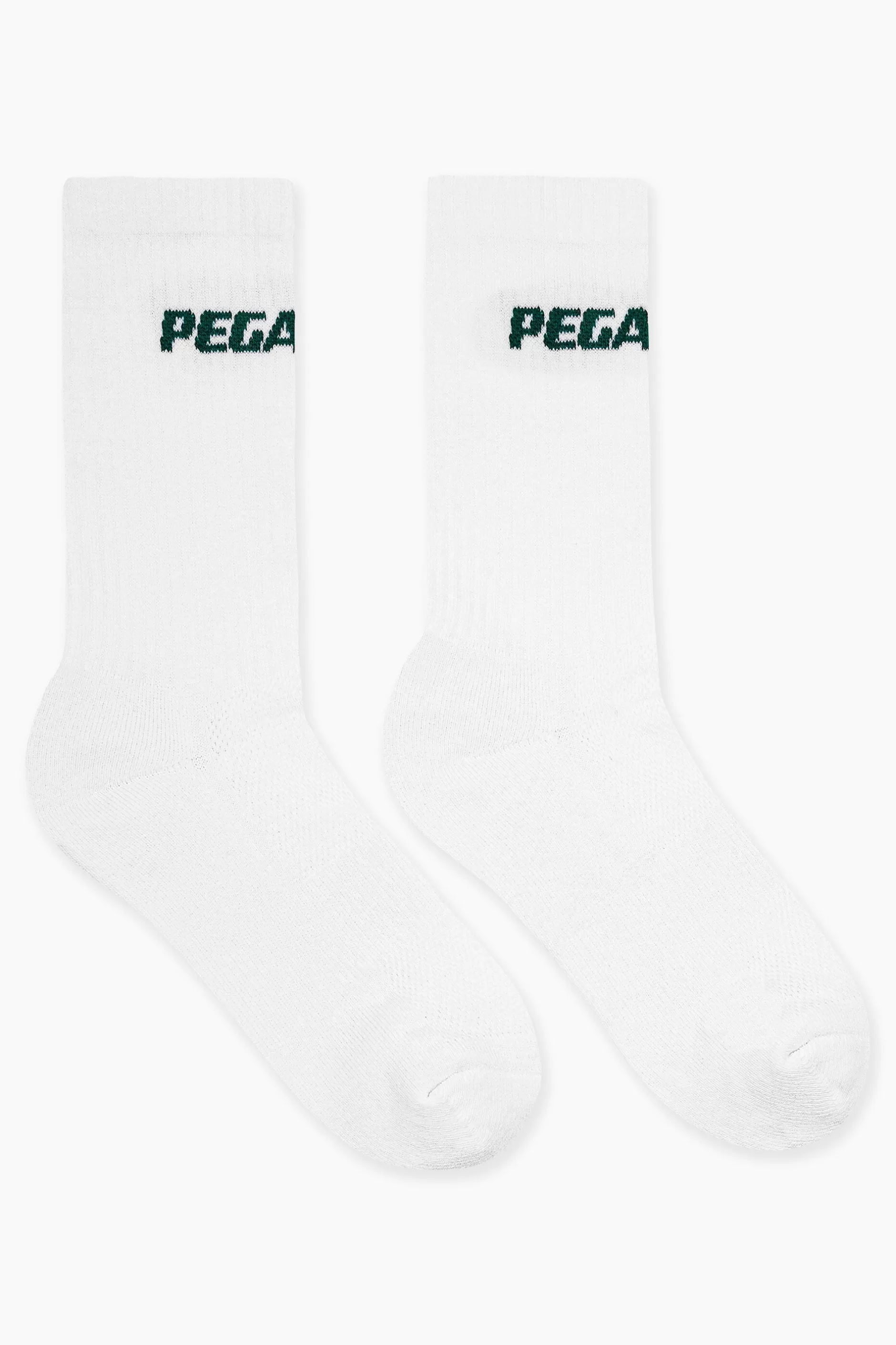 New Pegador Logo Socks White Pine Green