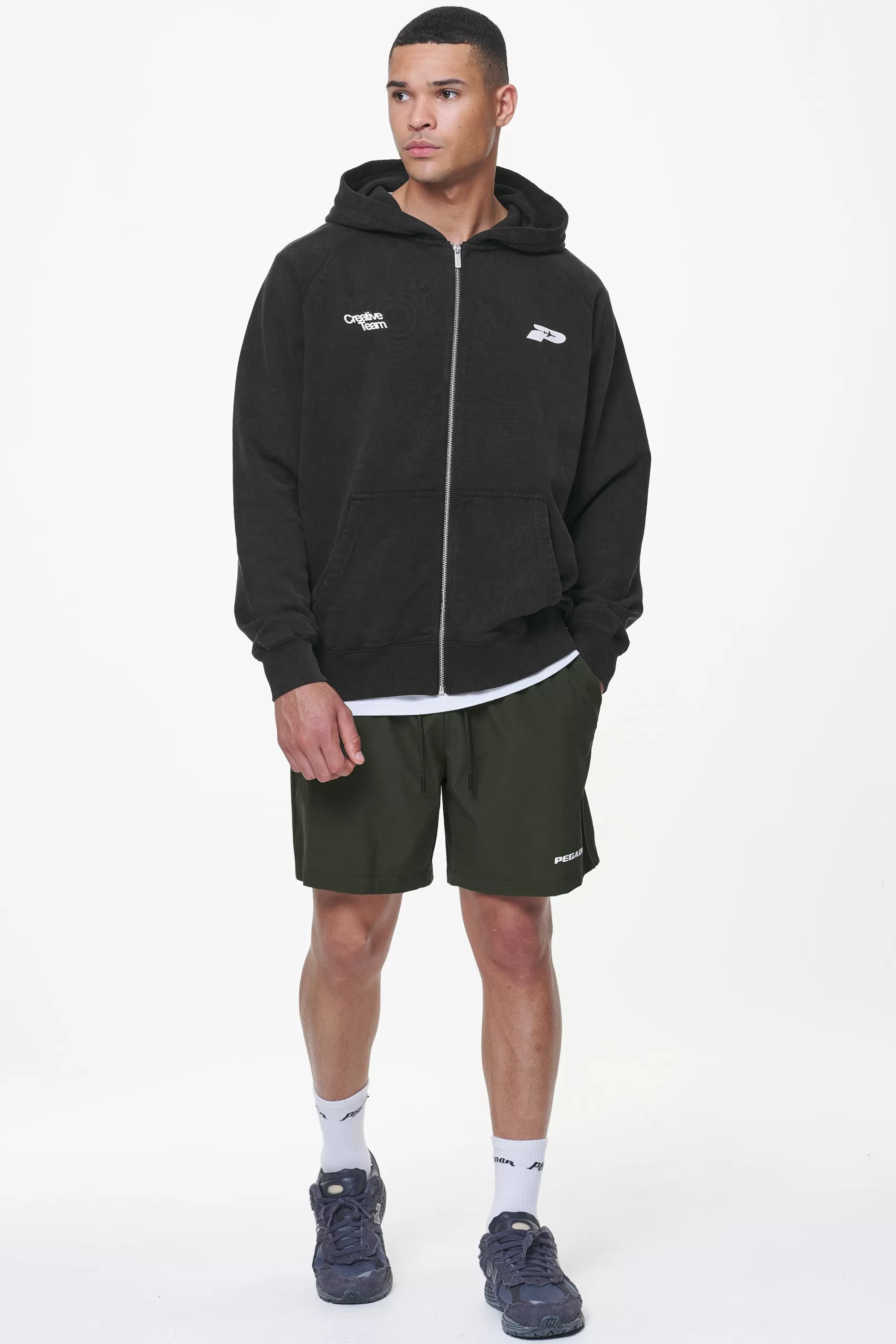 Clearance Pegador Logo Swim Shorts Dark Olive