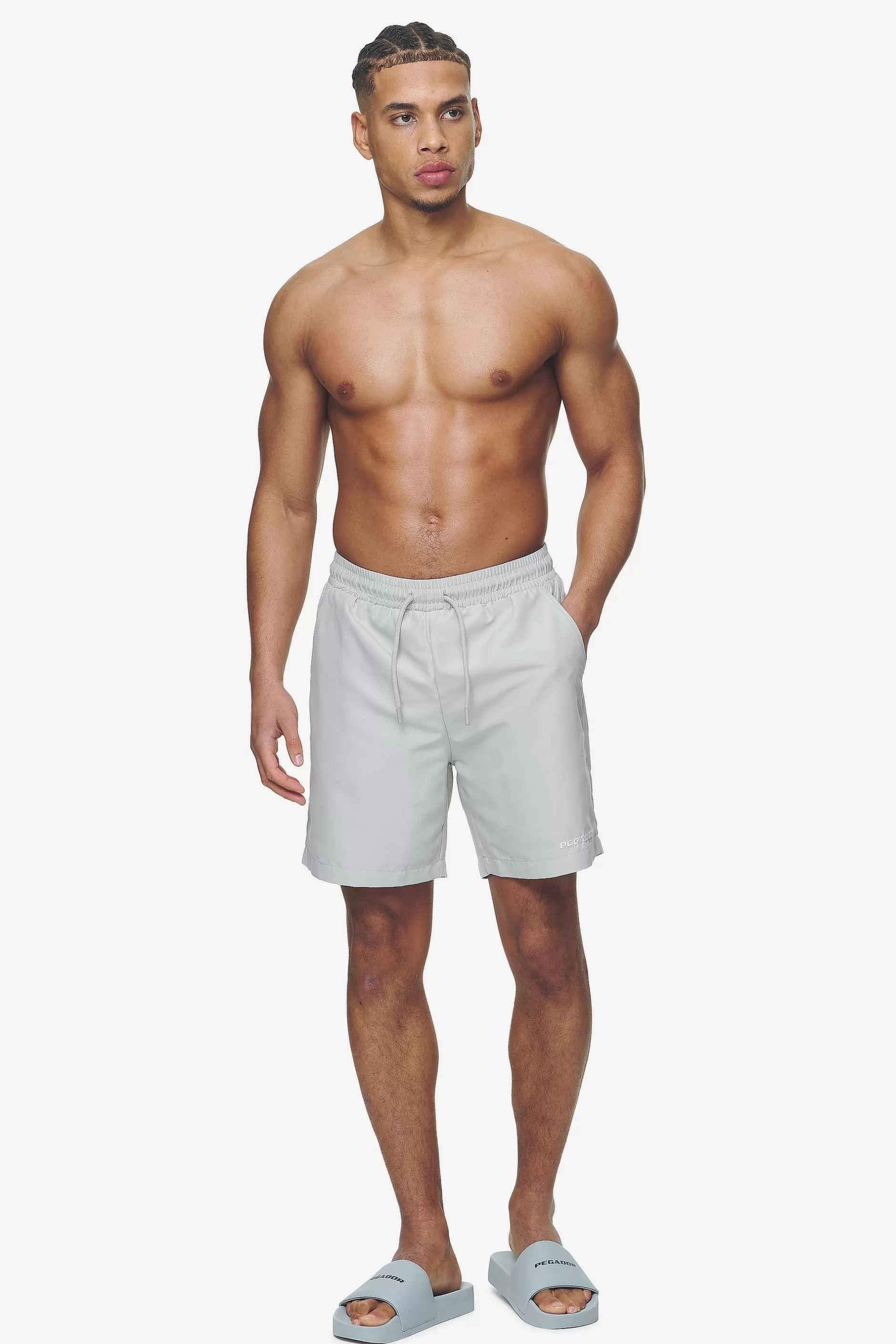 Online Pegador Logo Swim Shorts Pearl grey