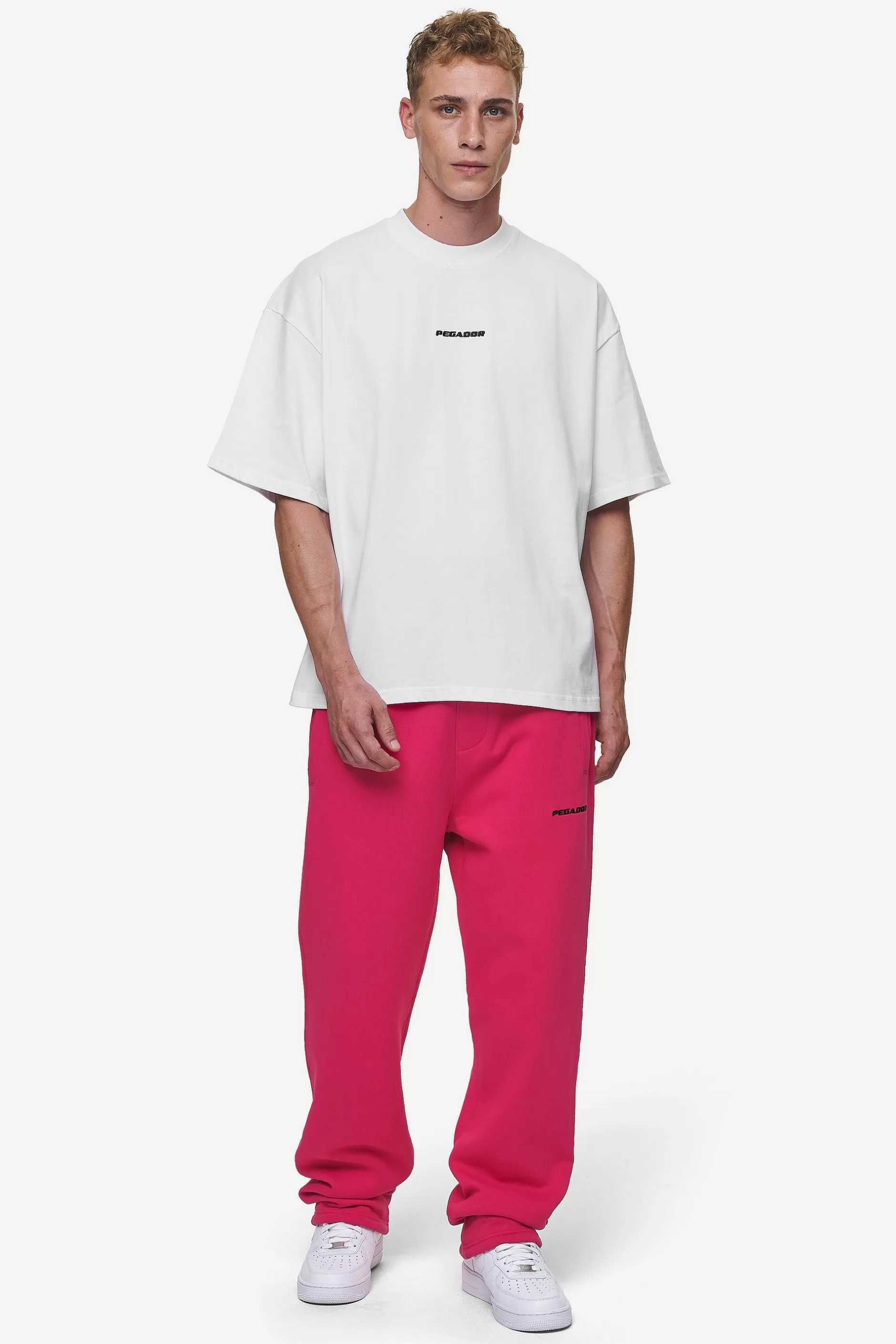 Hot Pegador Logo Wide Sweat Pants Washed Virtual Pink