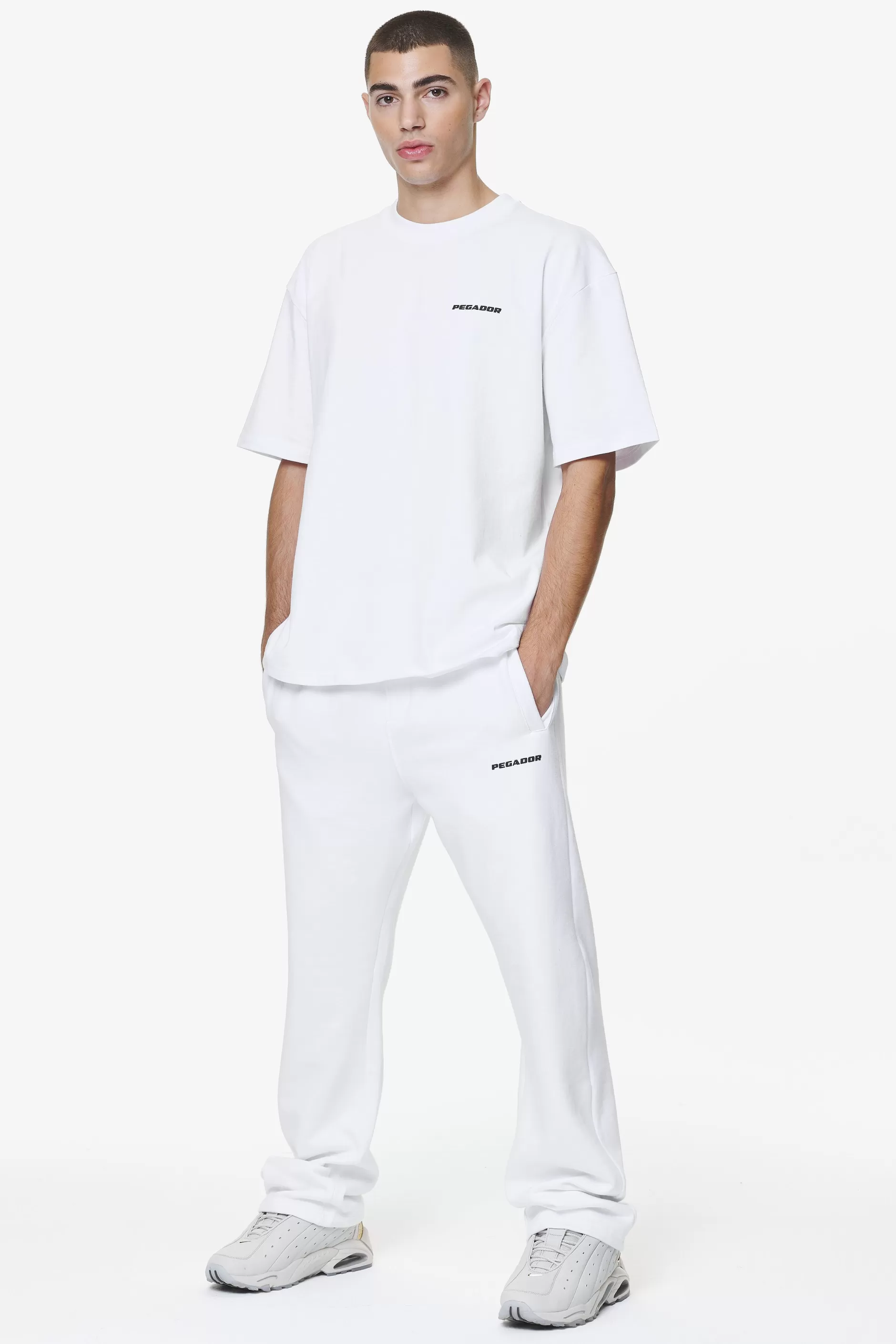 Discount Pegador Logo Wide Sweat Pants Gum White