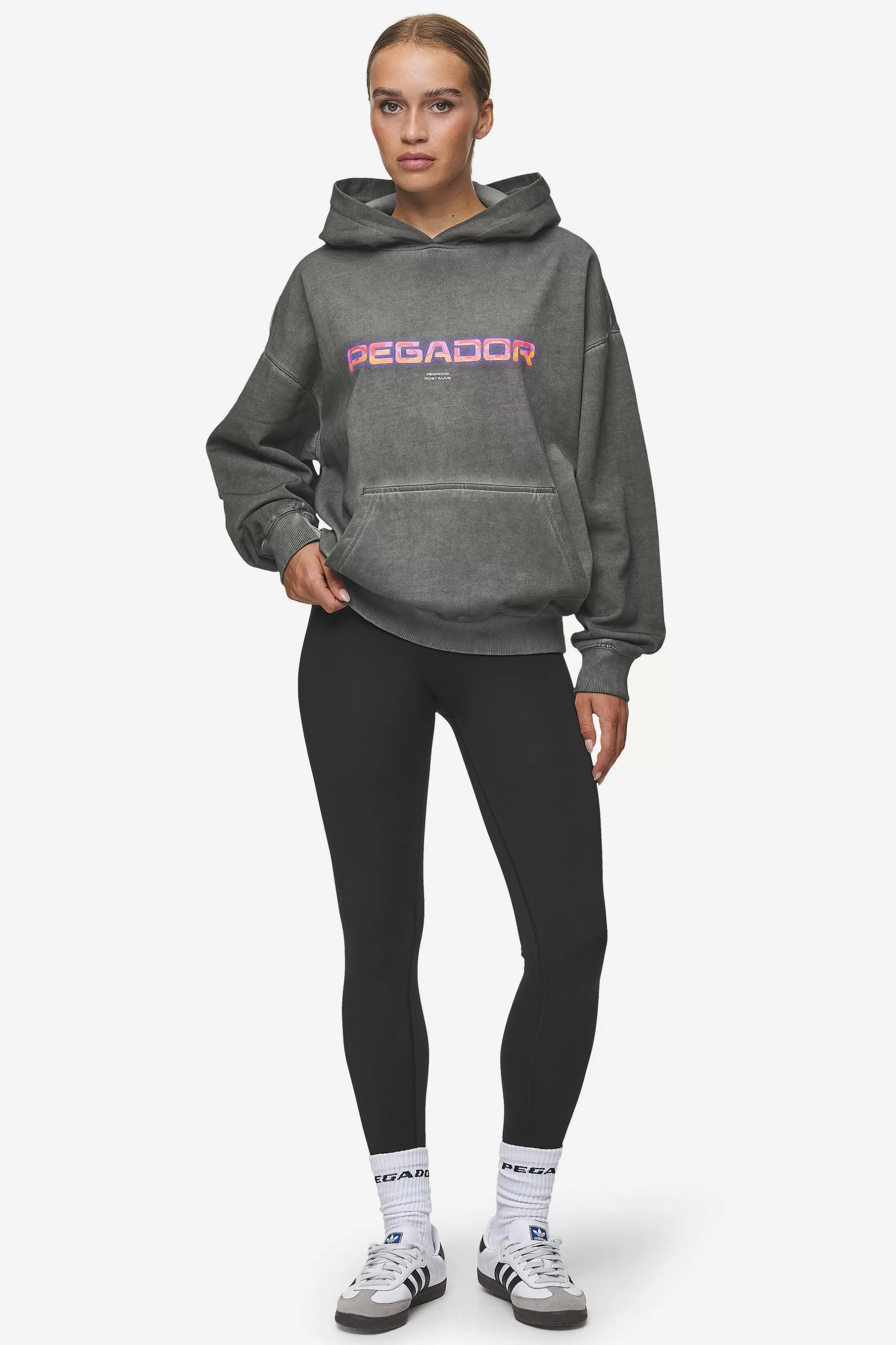 Best Pegador Lui Sprayed Oversized Hoodie Oil Dyed Deep Grey