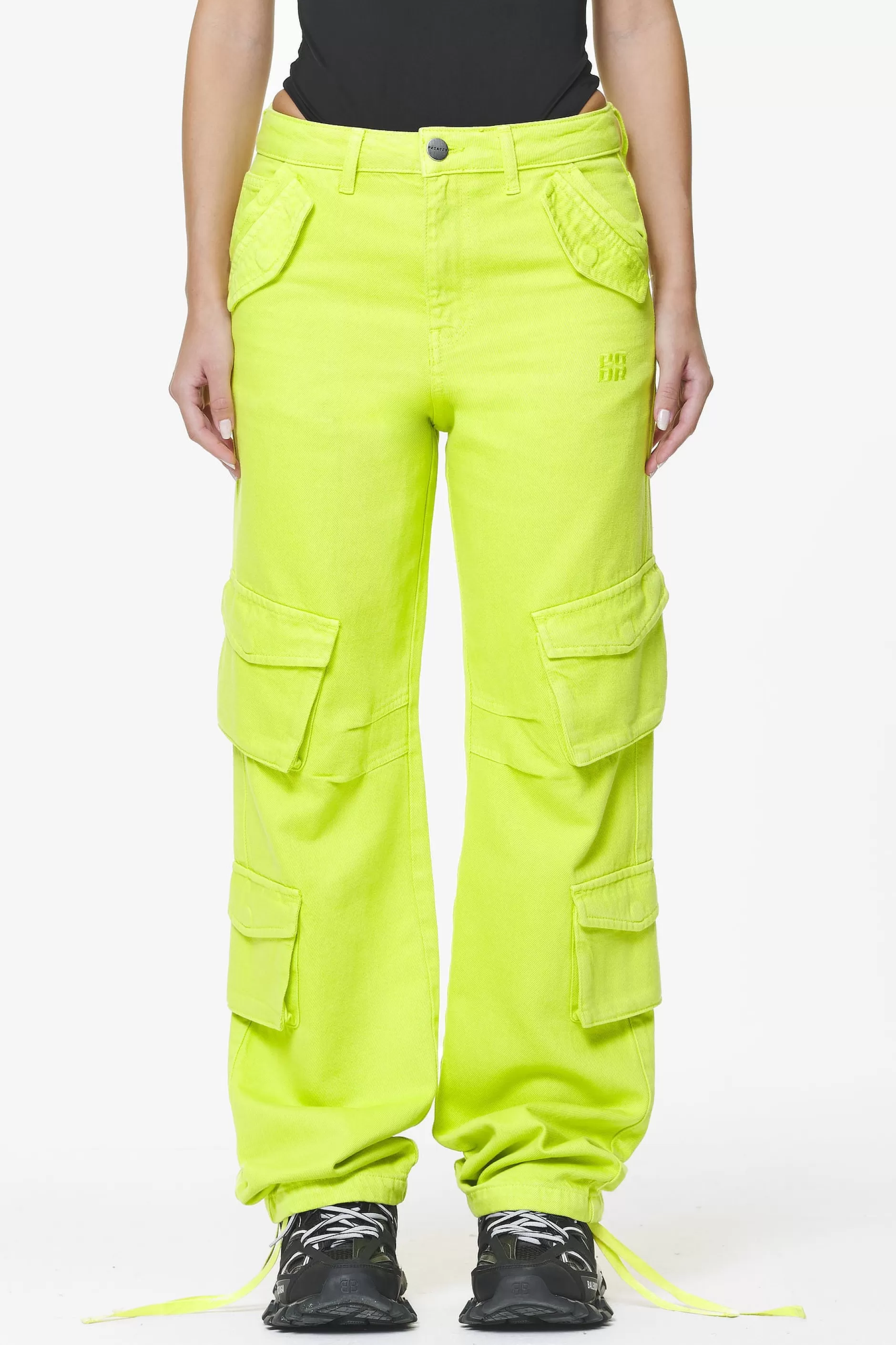 Cheap Pegador Maloy Cargo Wide Jeans Washed Lime Yellow