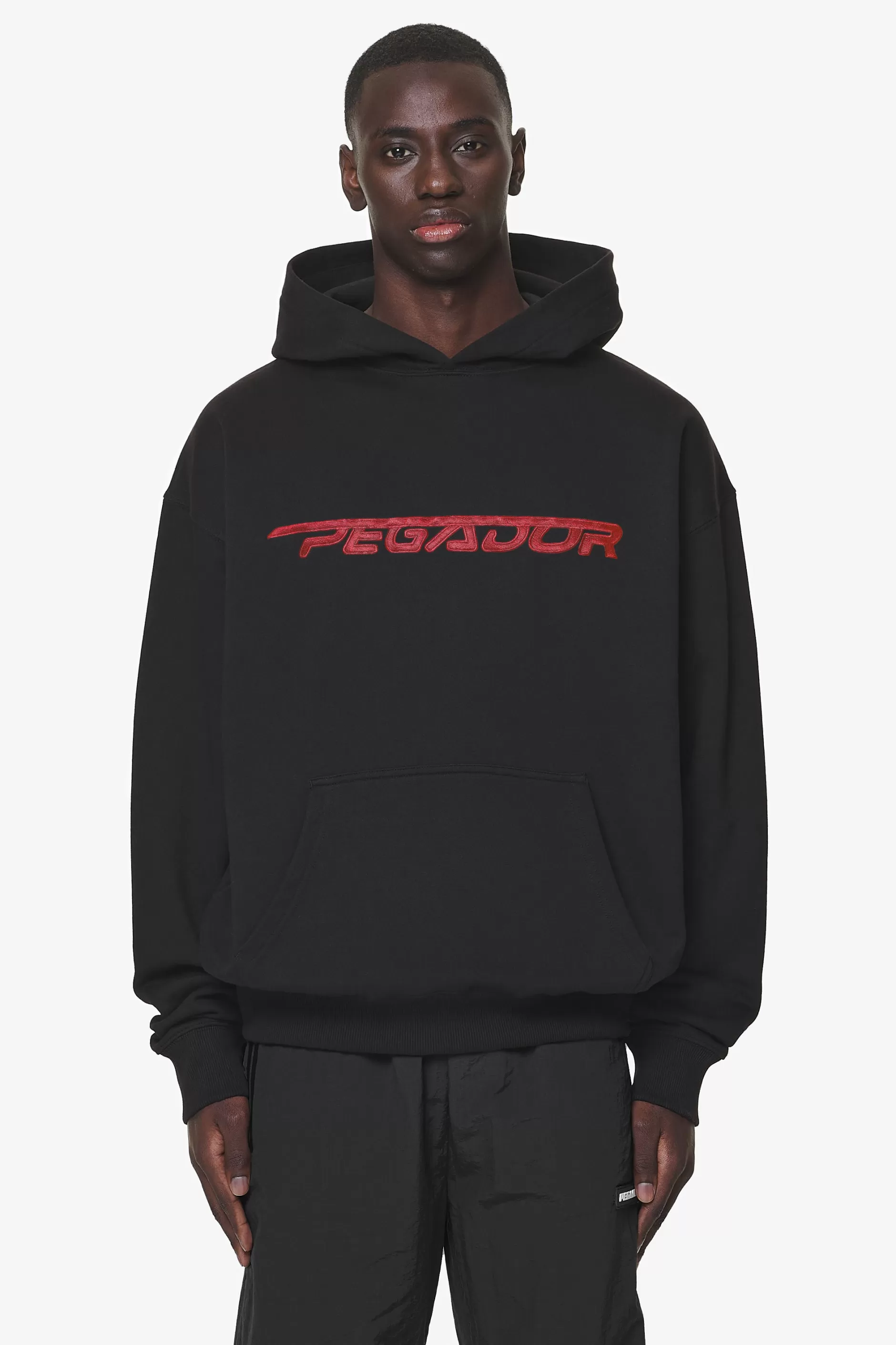 Store Pegador Manor Oversized Hoodie Black Signal Red