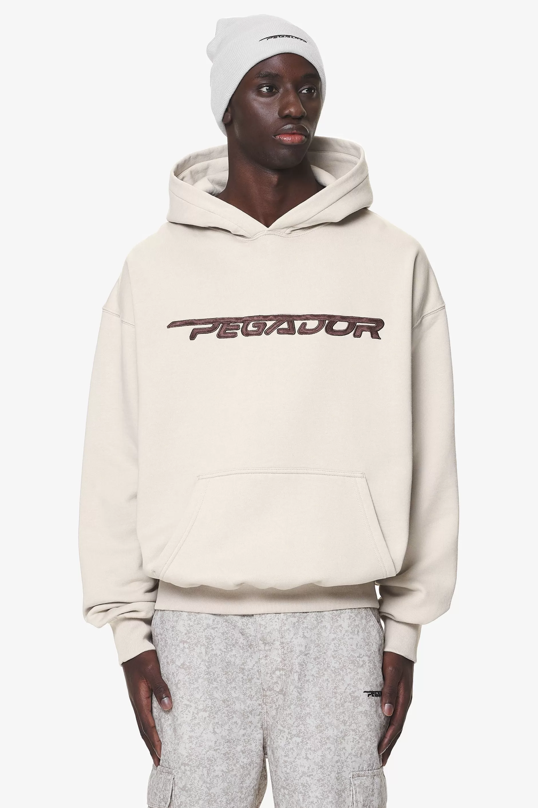 Fashion Pegador Manor Oversized Hoodie Washed Dust Cream