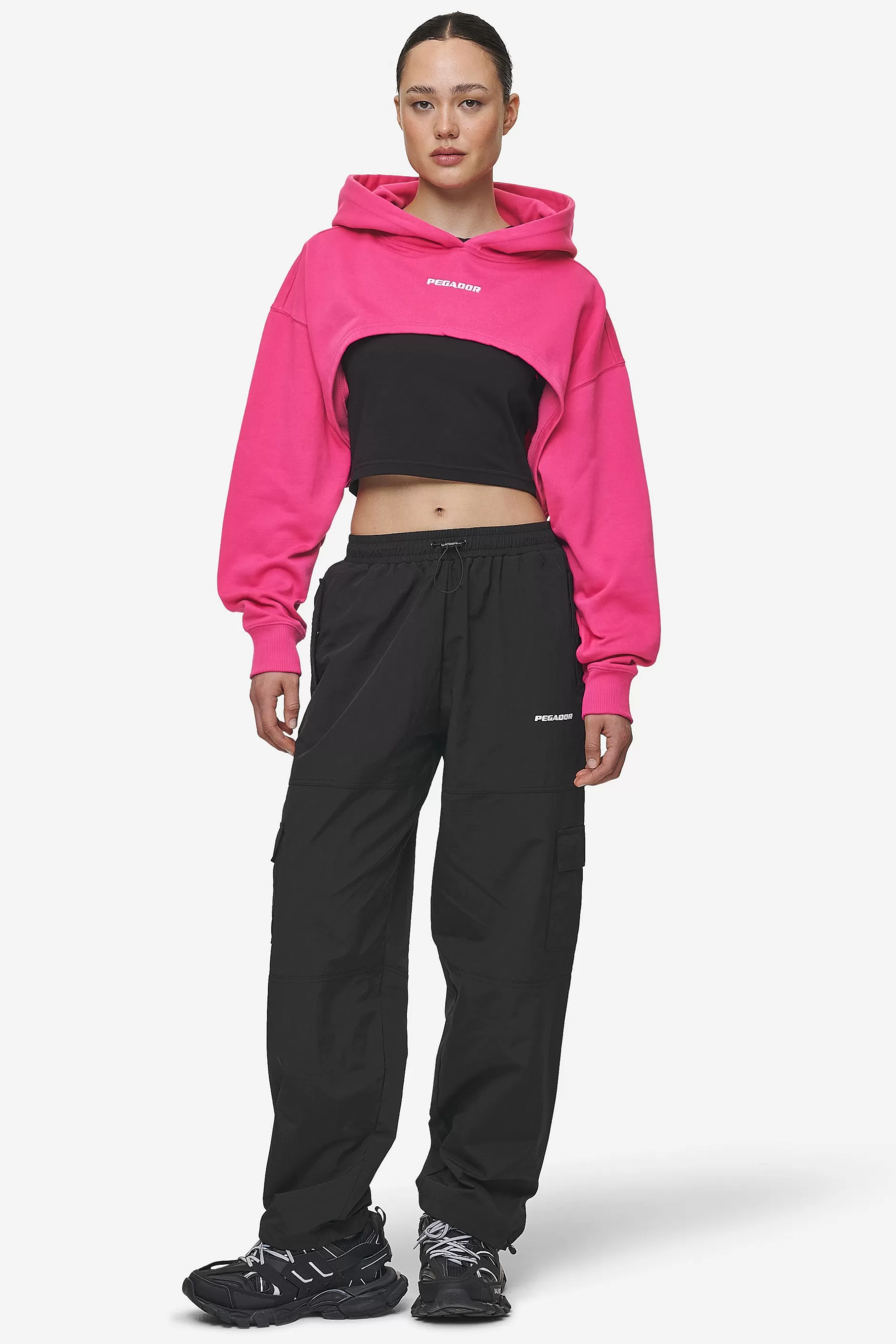 Flash Sale Pegador Mina Super Cropped Hoodie Washed Digital Pink