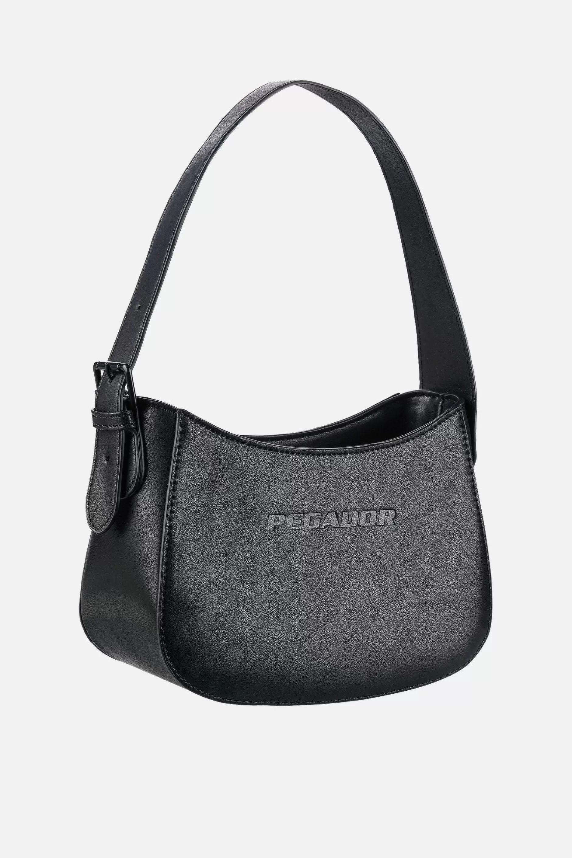 Store Pegador Mona Logo Faux Leather Handbag Black