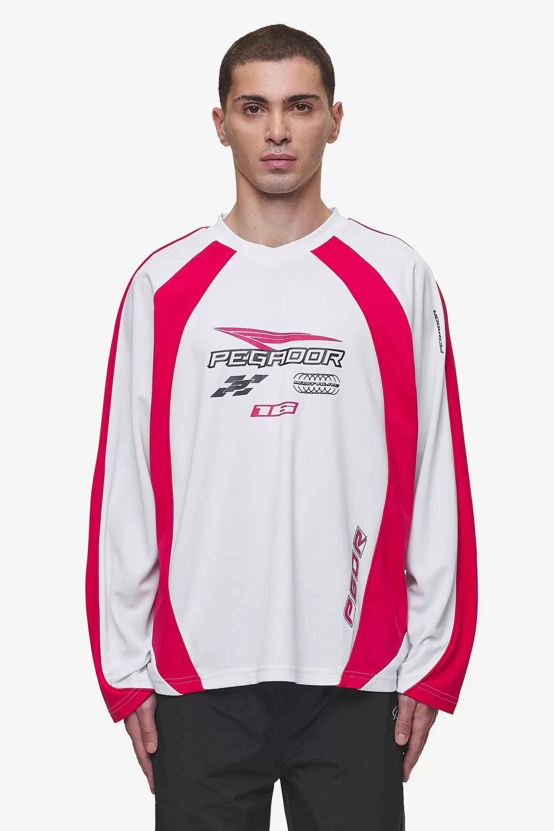 Cheap Pegador Mosco Longsleeve Jersey White Virtual Pink