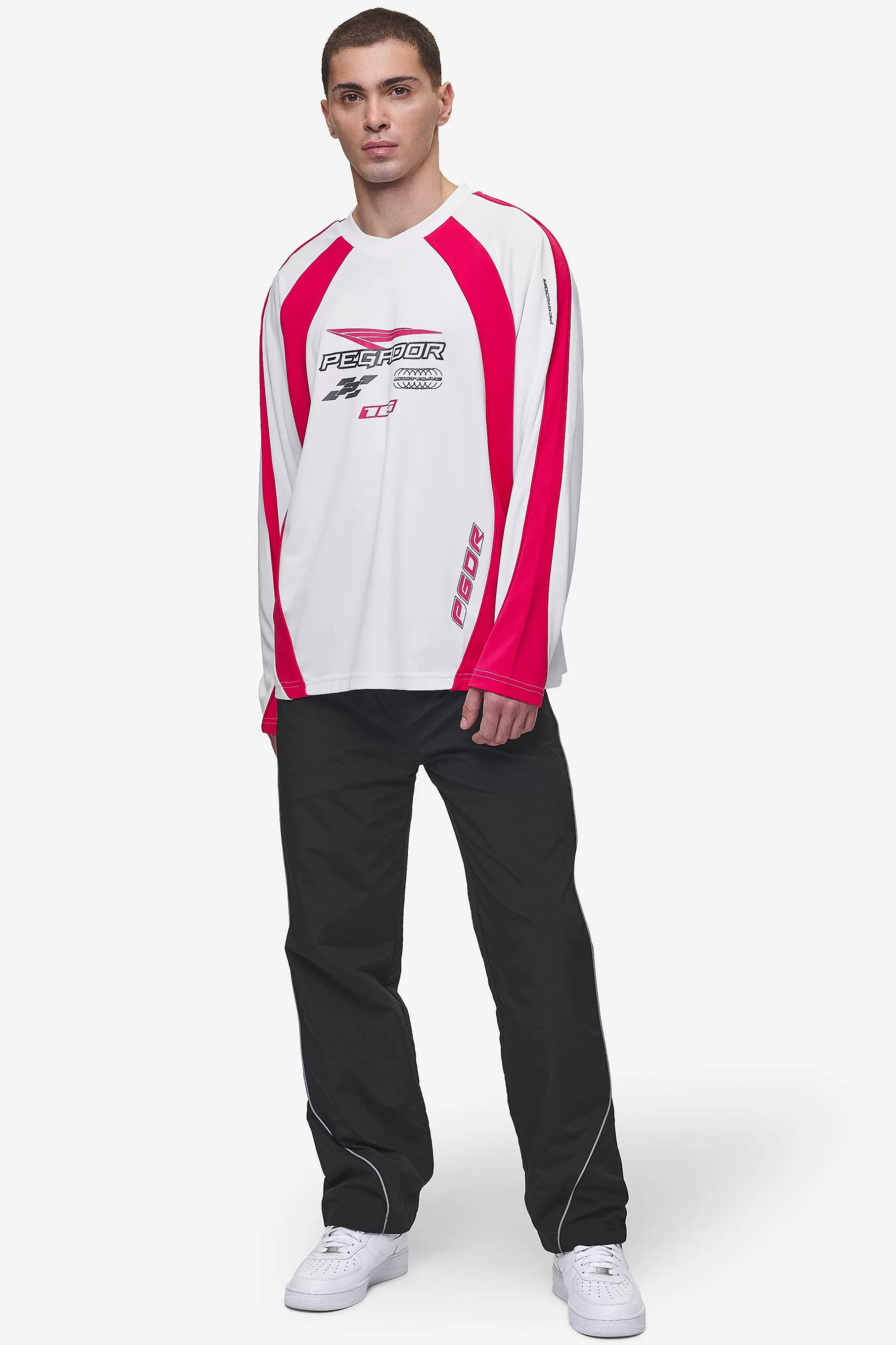 Cheap Pegador Mosco Longsleeve Jersey White Virtual Pink