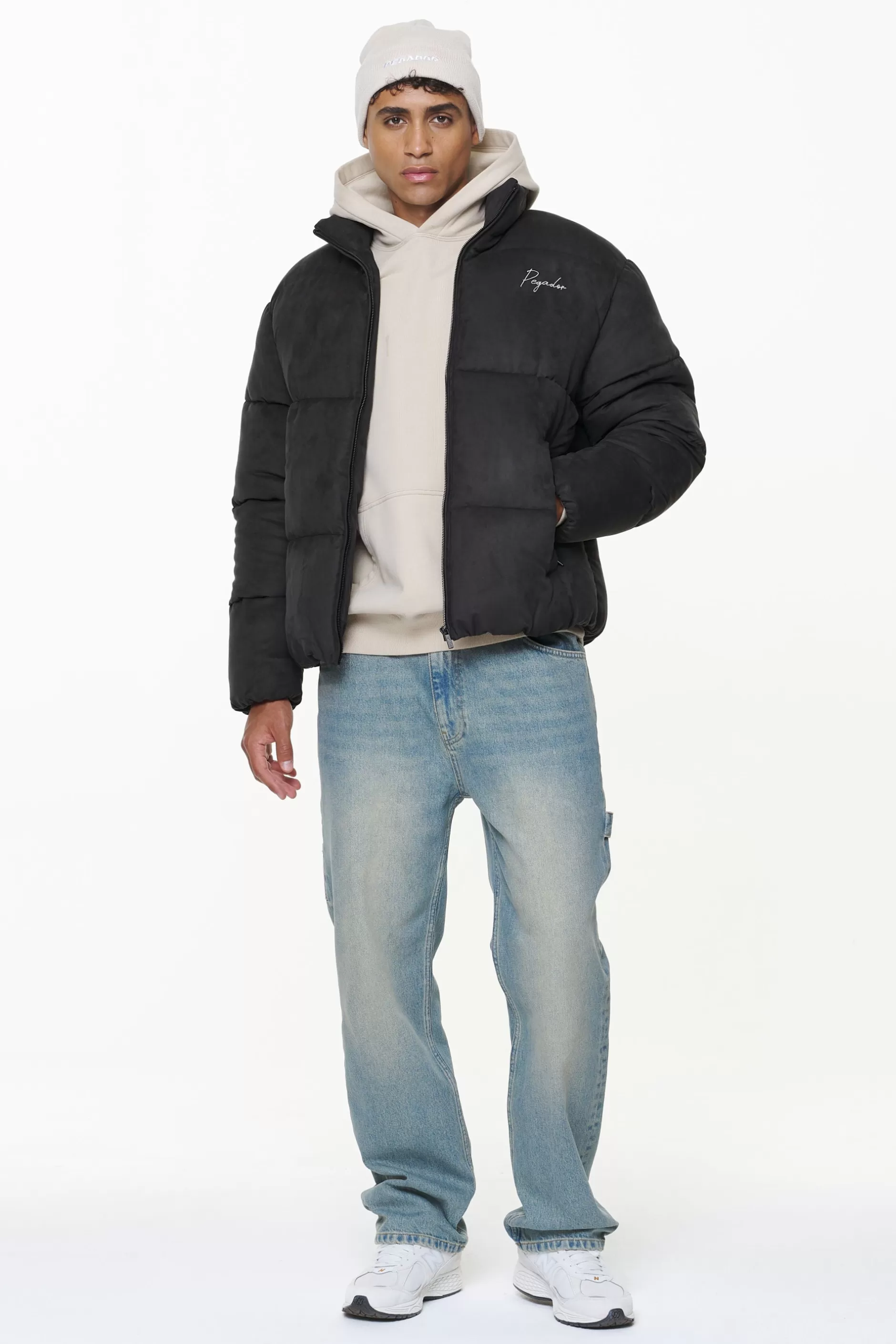 Sale Pegador Neum Suede Puffer Jacket Black