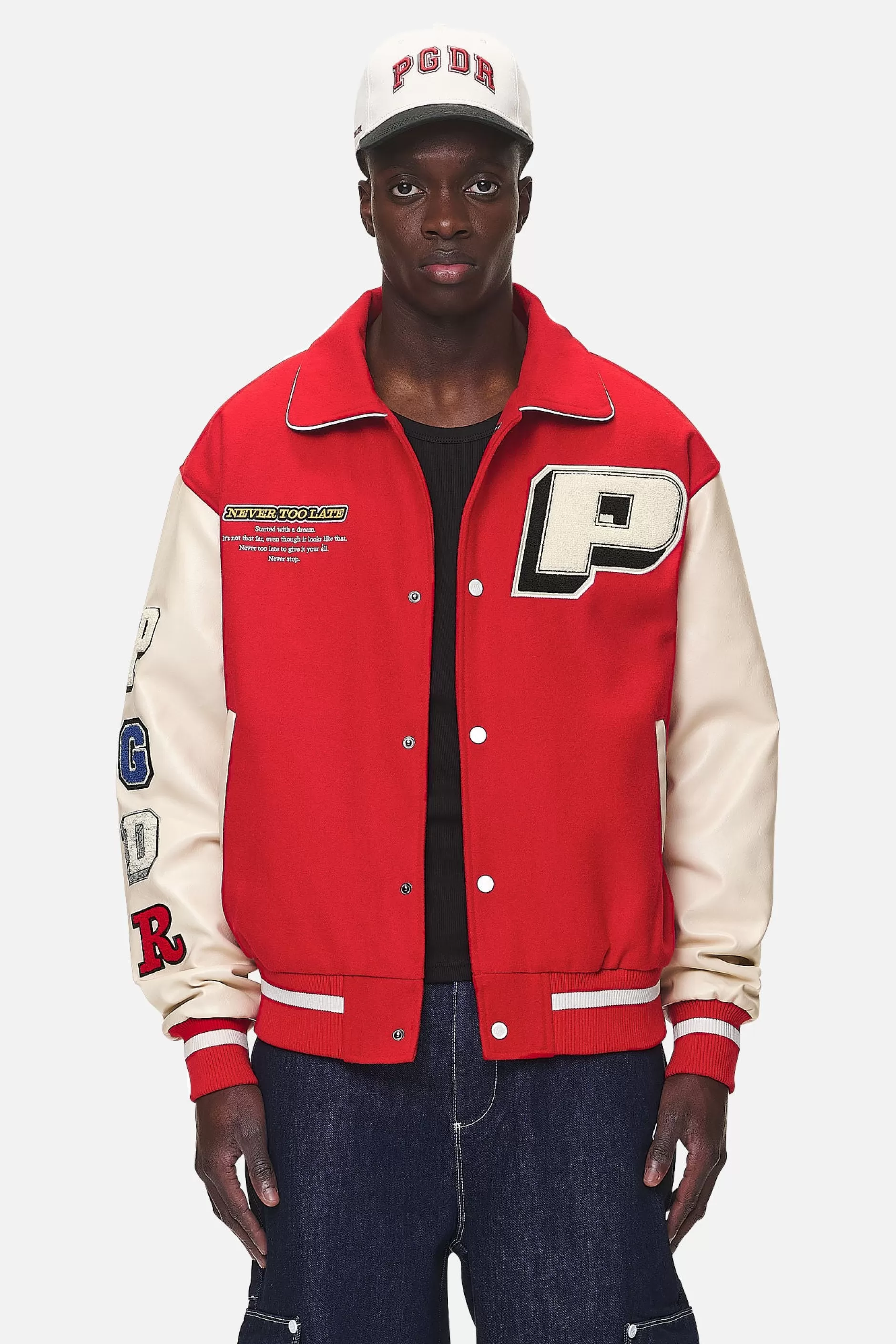 Store Pegador Oris Varsity Jacket Red Cream