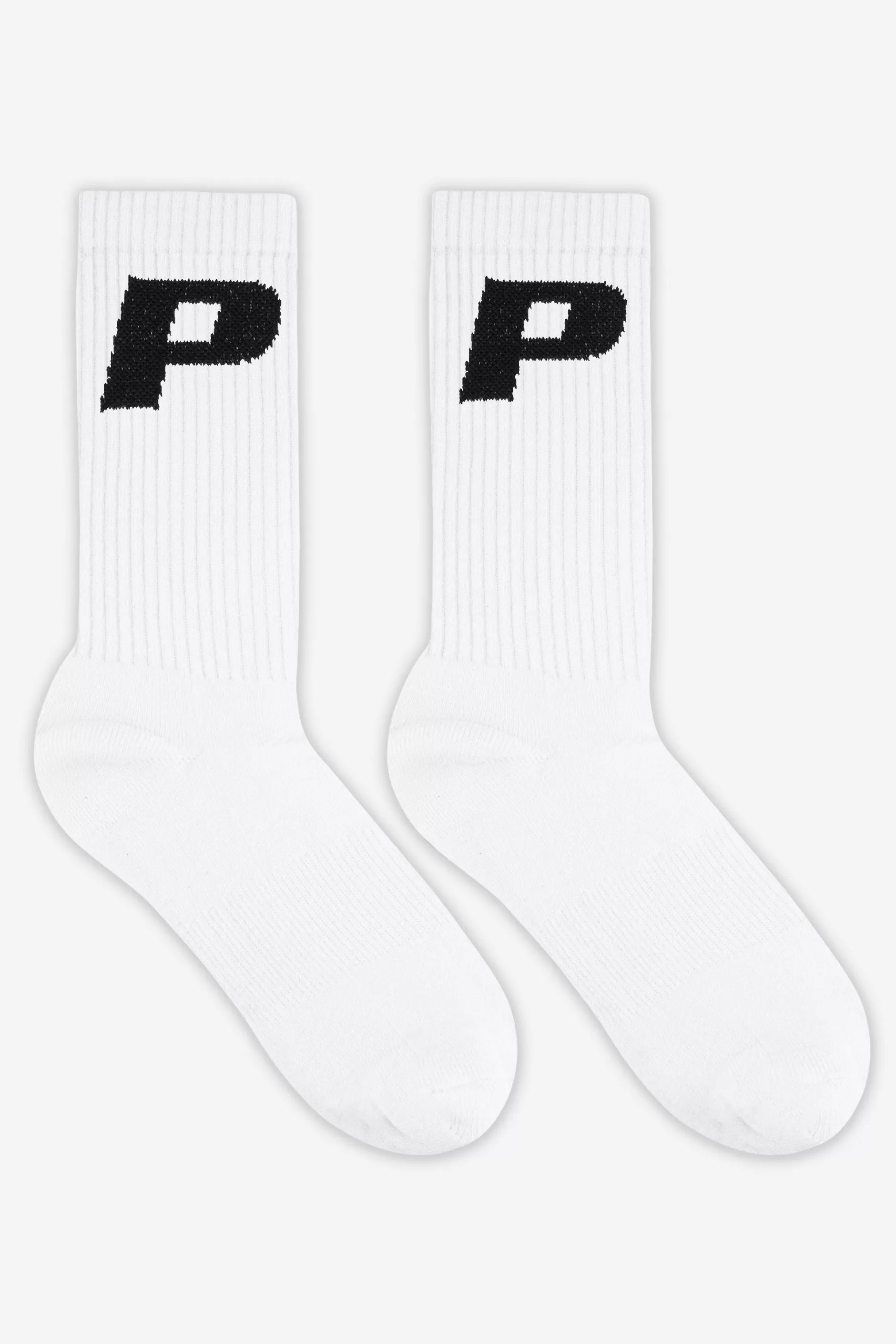 Sale Pegador P Logo Socks White Black