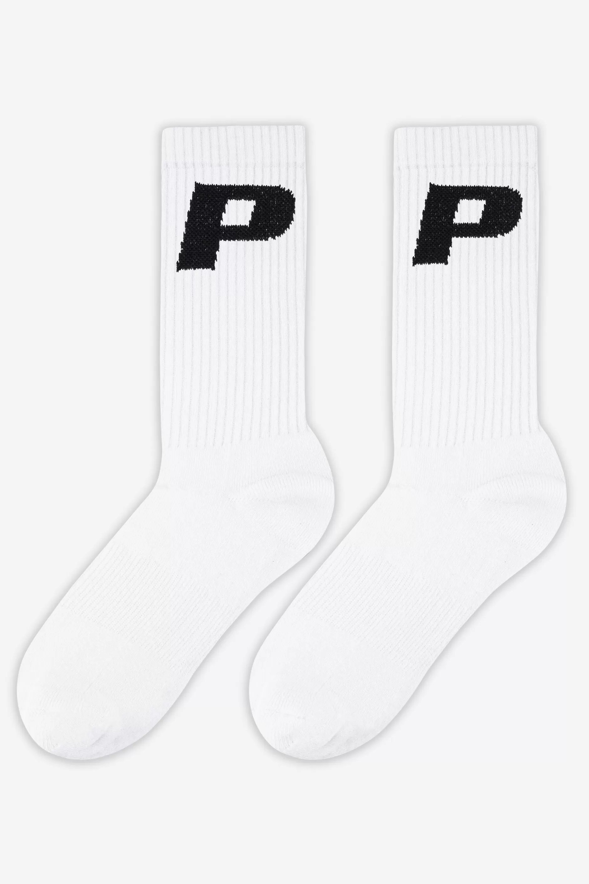 Sale Pegador P Logo Socks White Black