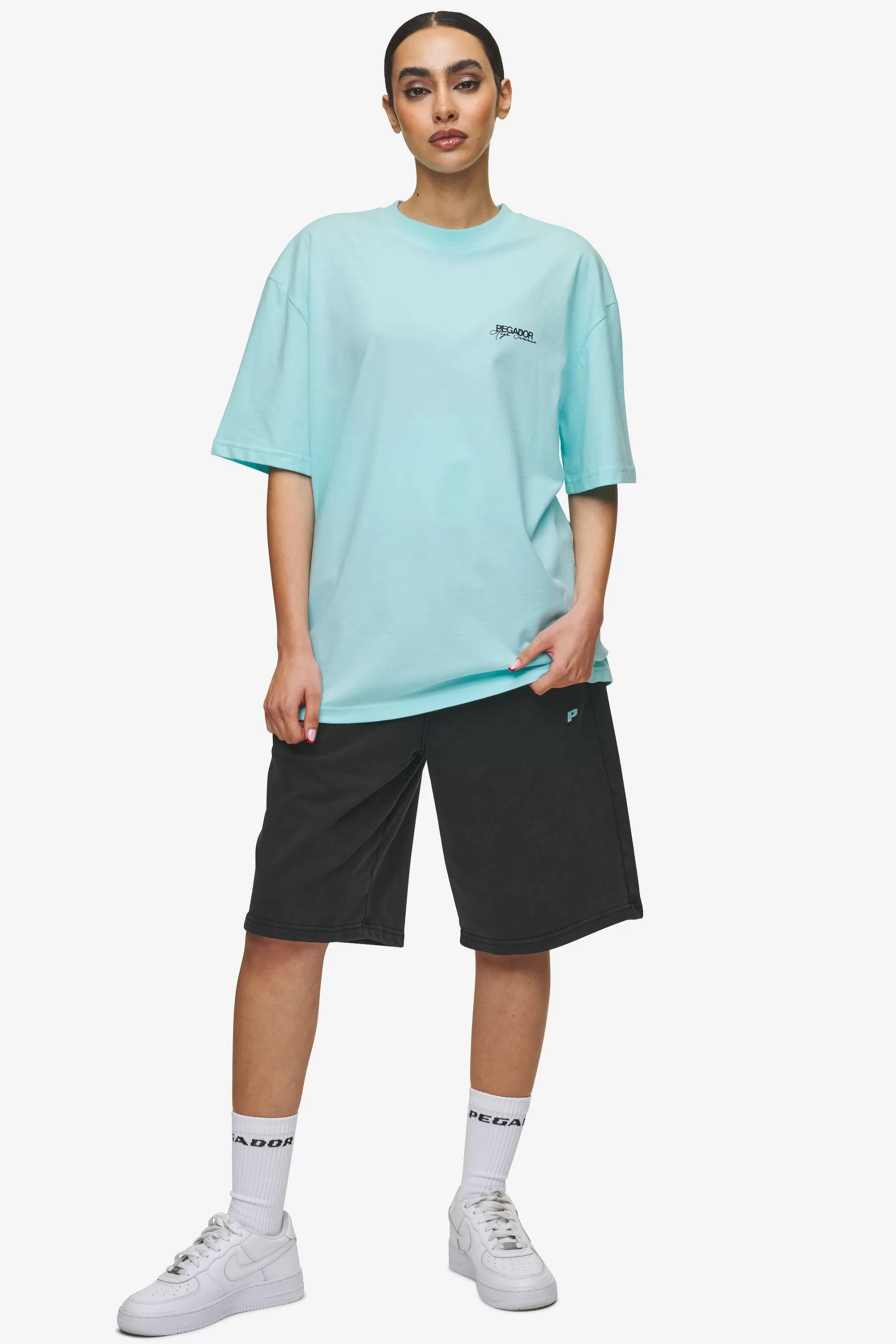 Outlet Pegador Patino Oversized Tee Washed sky blue