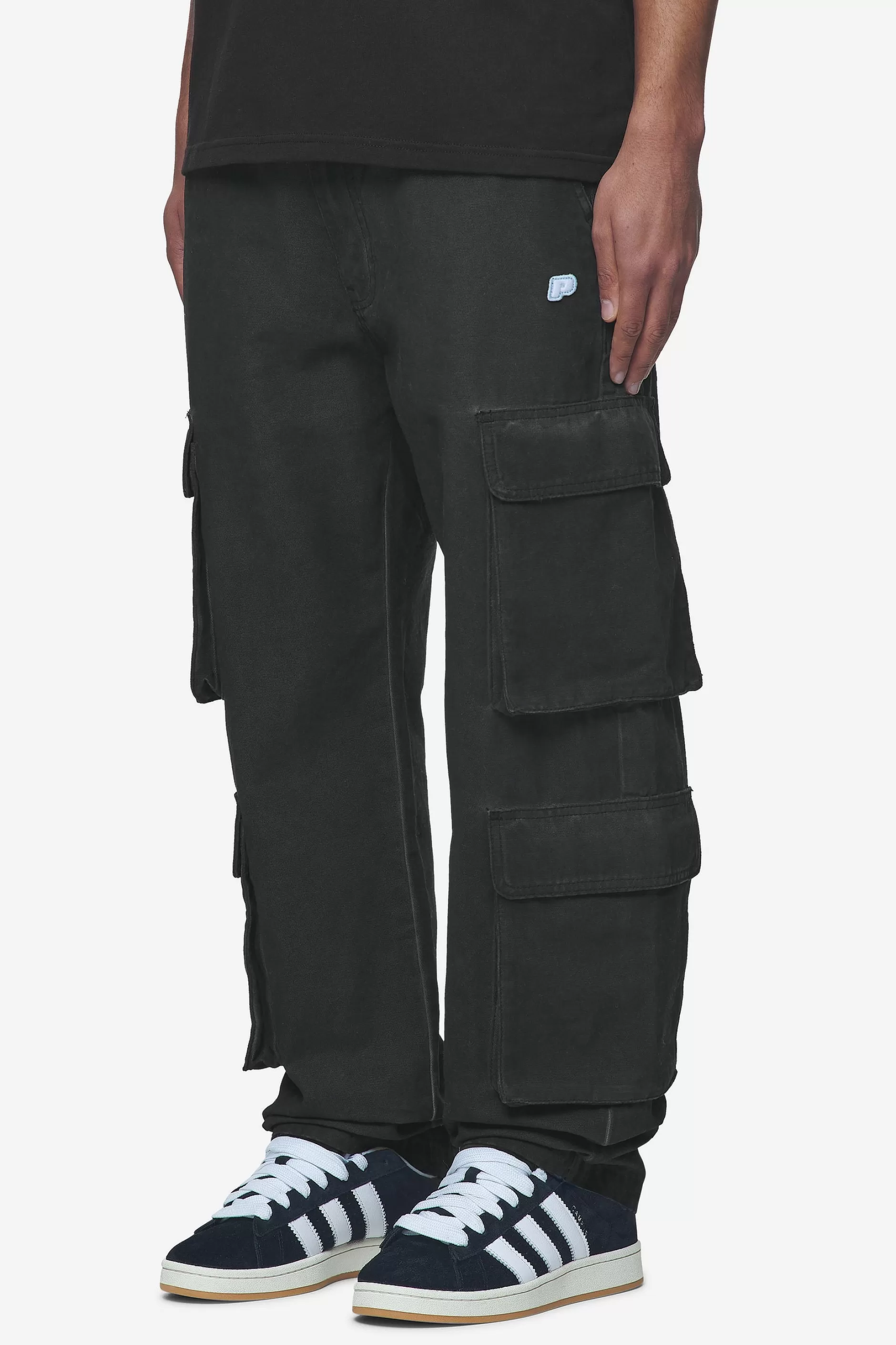 Best Sale Pegador Preto Wide Cargo Pants Dyed Black