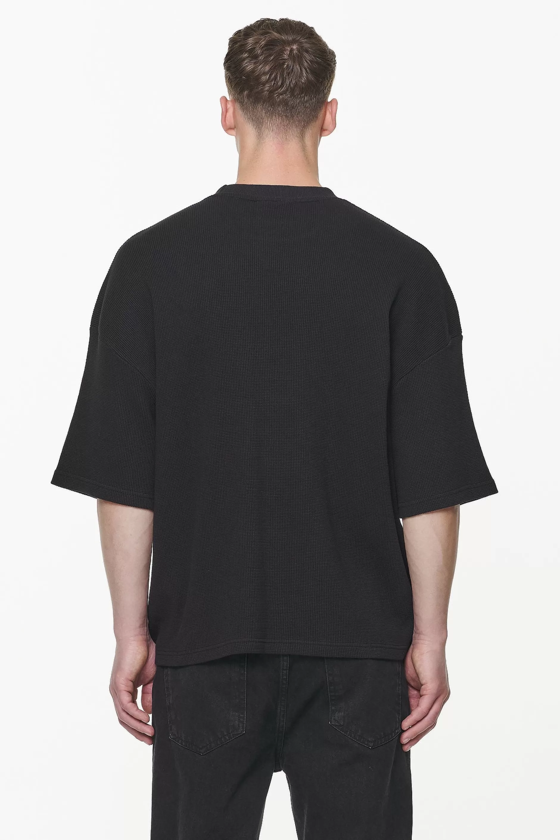 Discount Pegador Quat Waffle Boxy Tee Vintage Washed Onyx Black