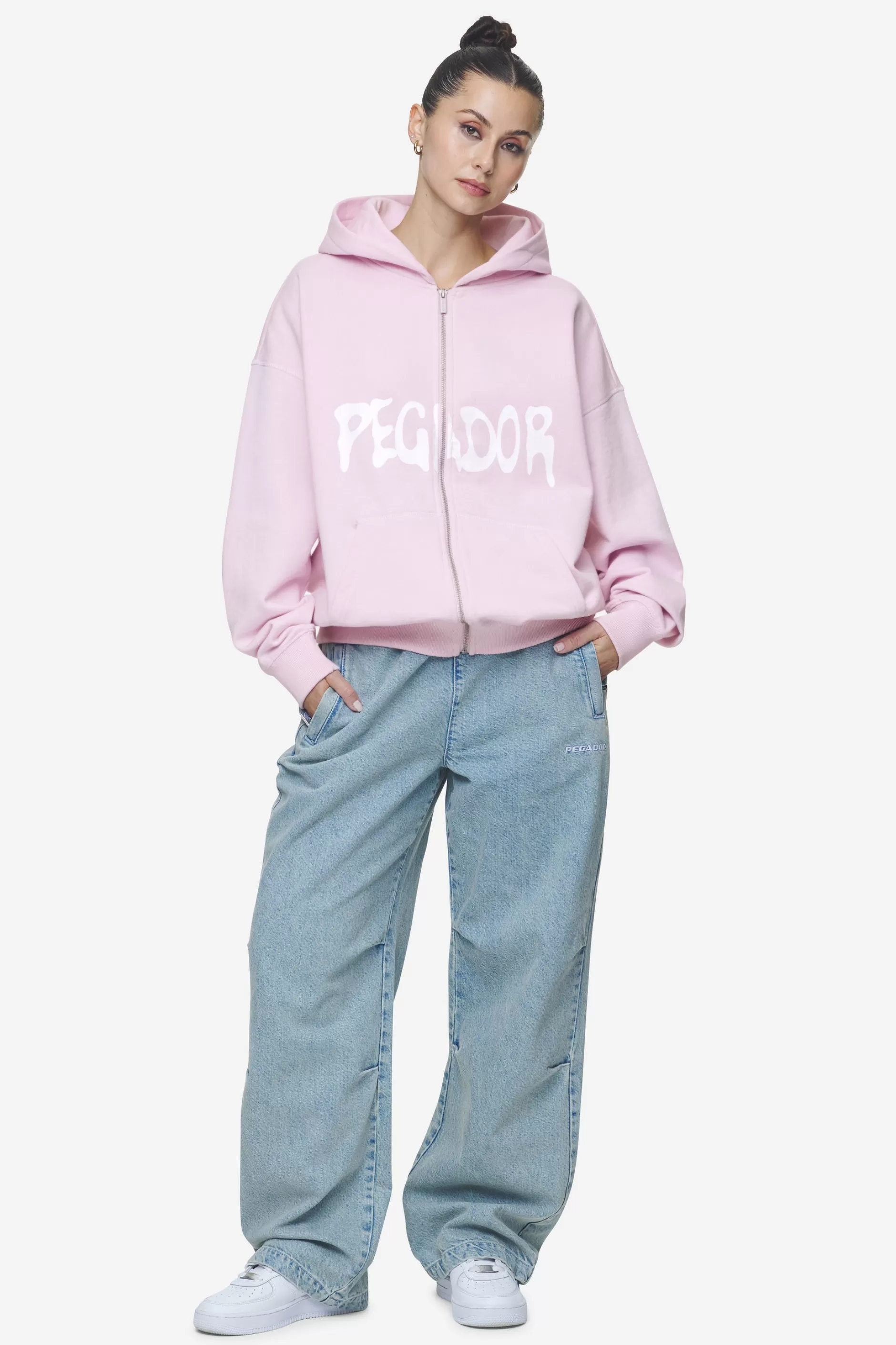 Clearance Pegador Ramira Oversized Sweat Jacket Washed Bubblegum