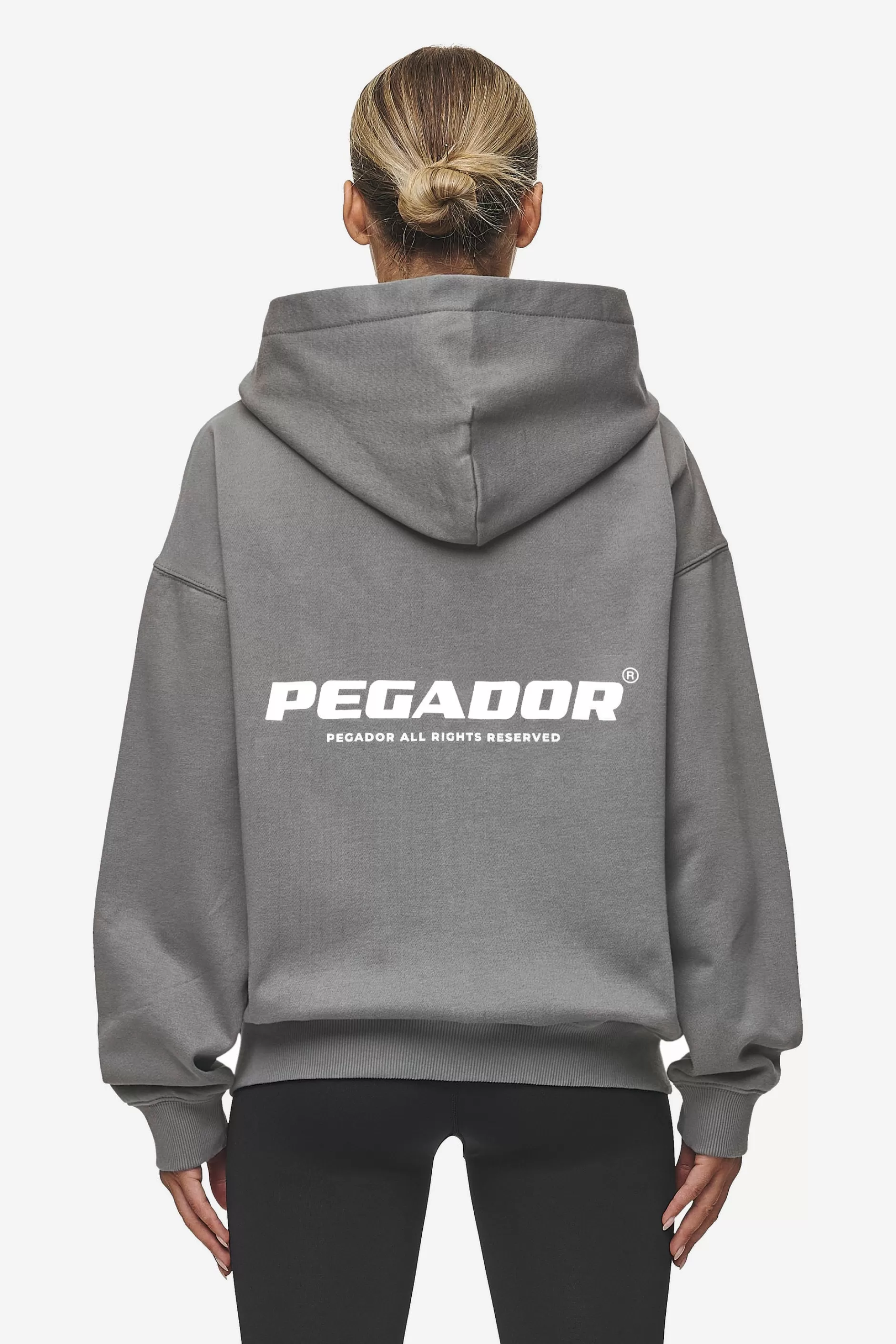 Cheap Pegador Ramira Oversized Sweat Jacket Washed Deep Grey White