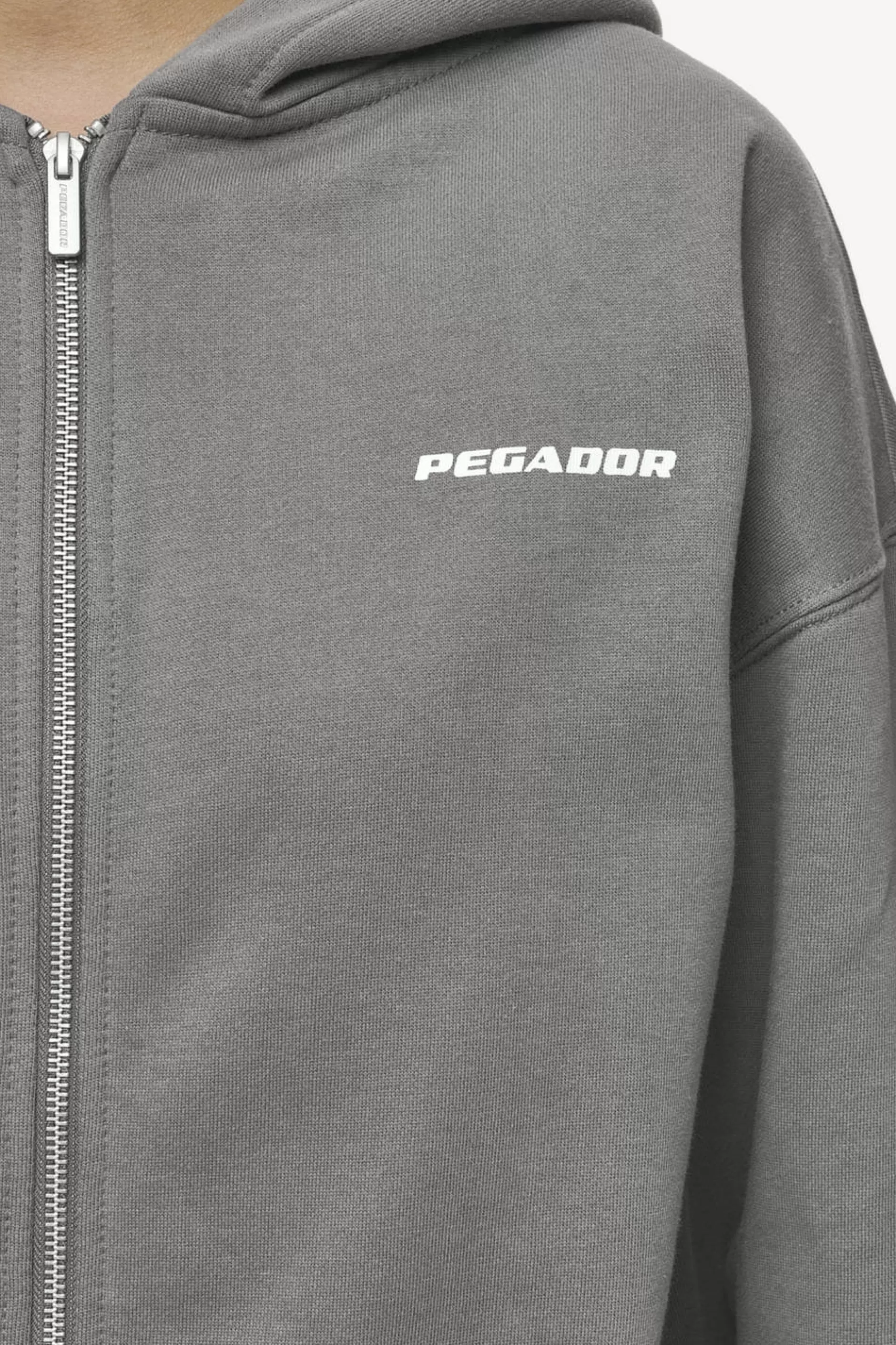 Cheap Pegador Ramira Oversized Sweat Jacket Washed Deep Grey White