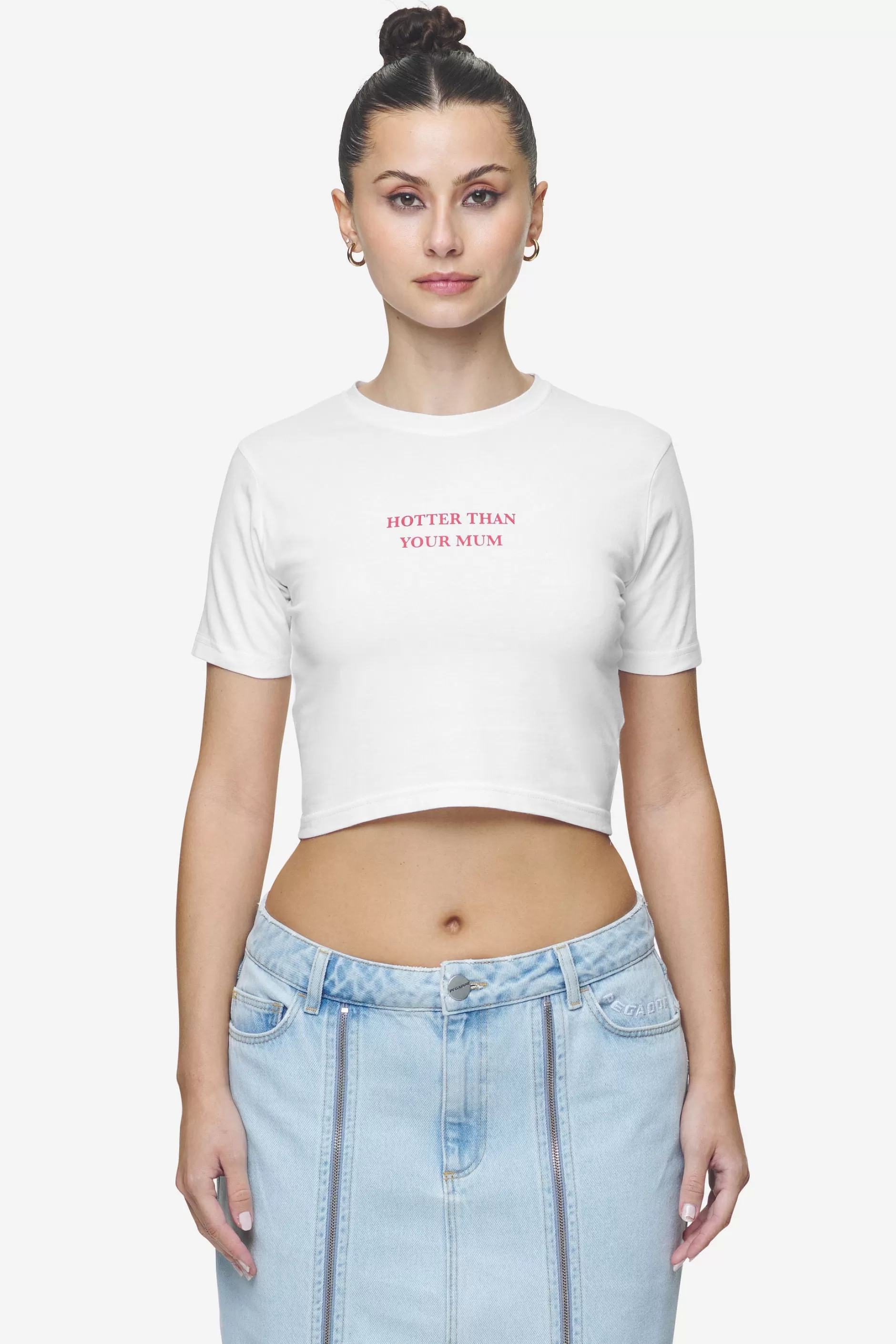 Store Pegador Reyna Cropped Baby Tee White