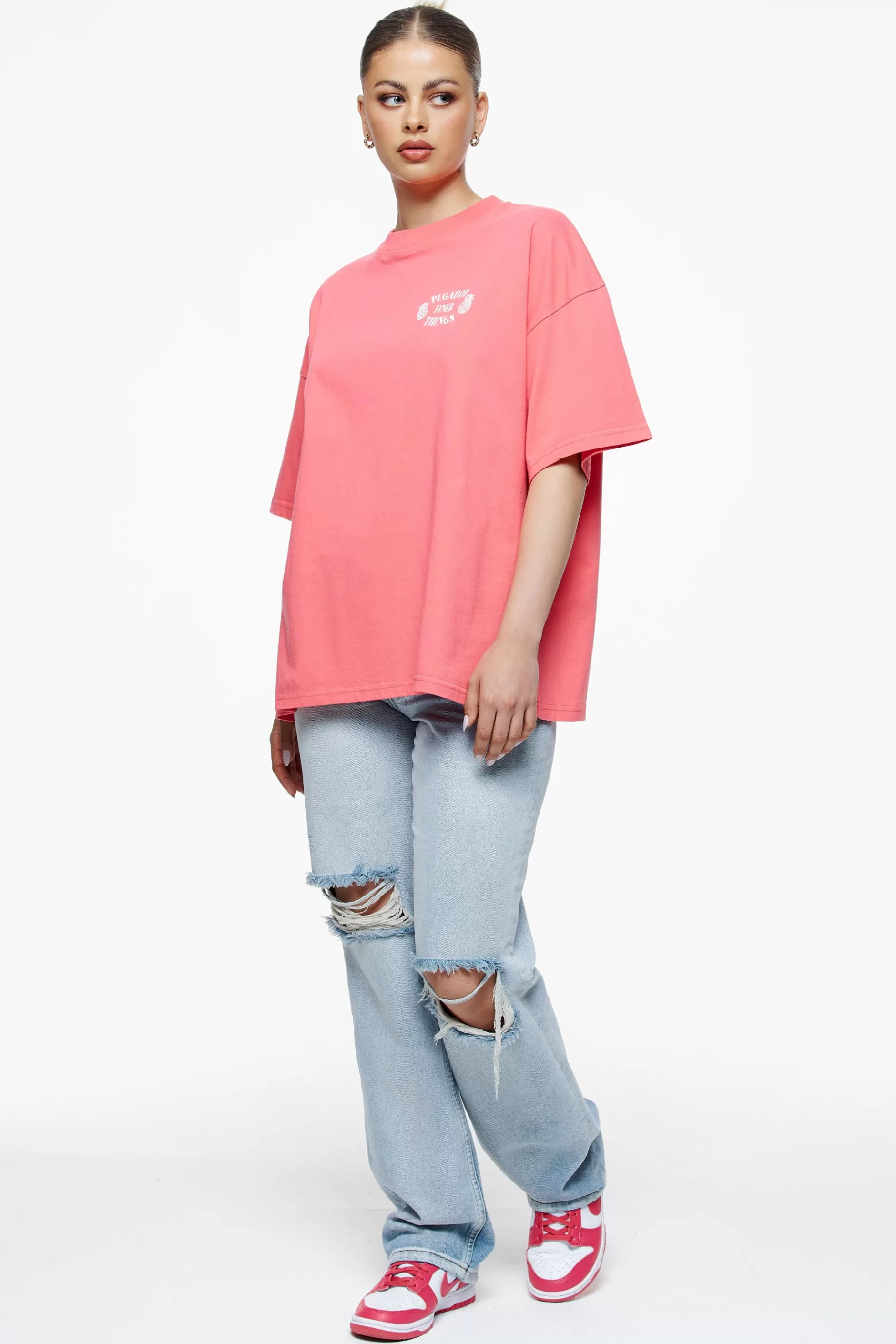 Store Pegador Roma Heavy Oversized Tee Vintage Washed Strawberry