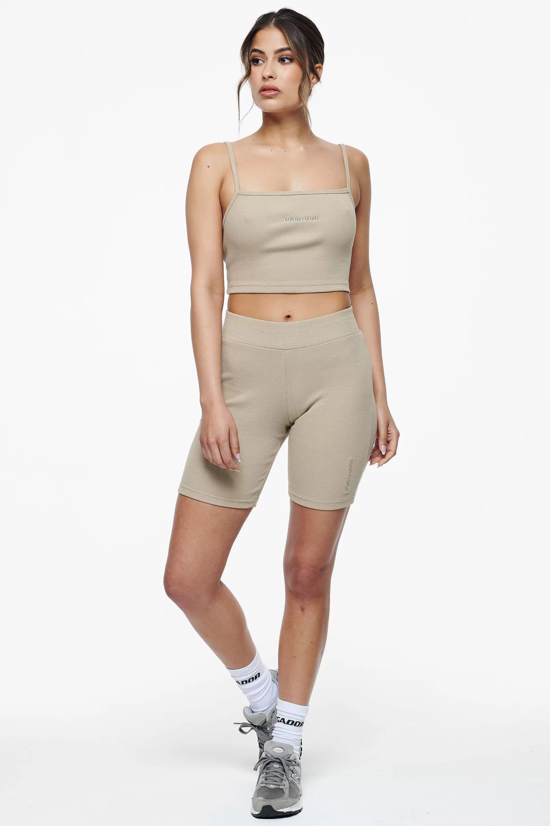 Best Pegador Ruby Rib Crop Top Vintage Washed Espresso