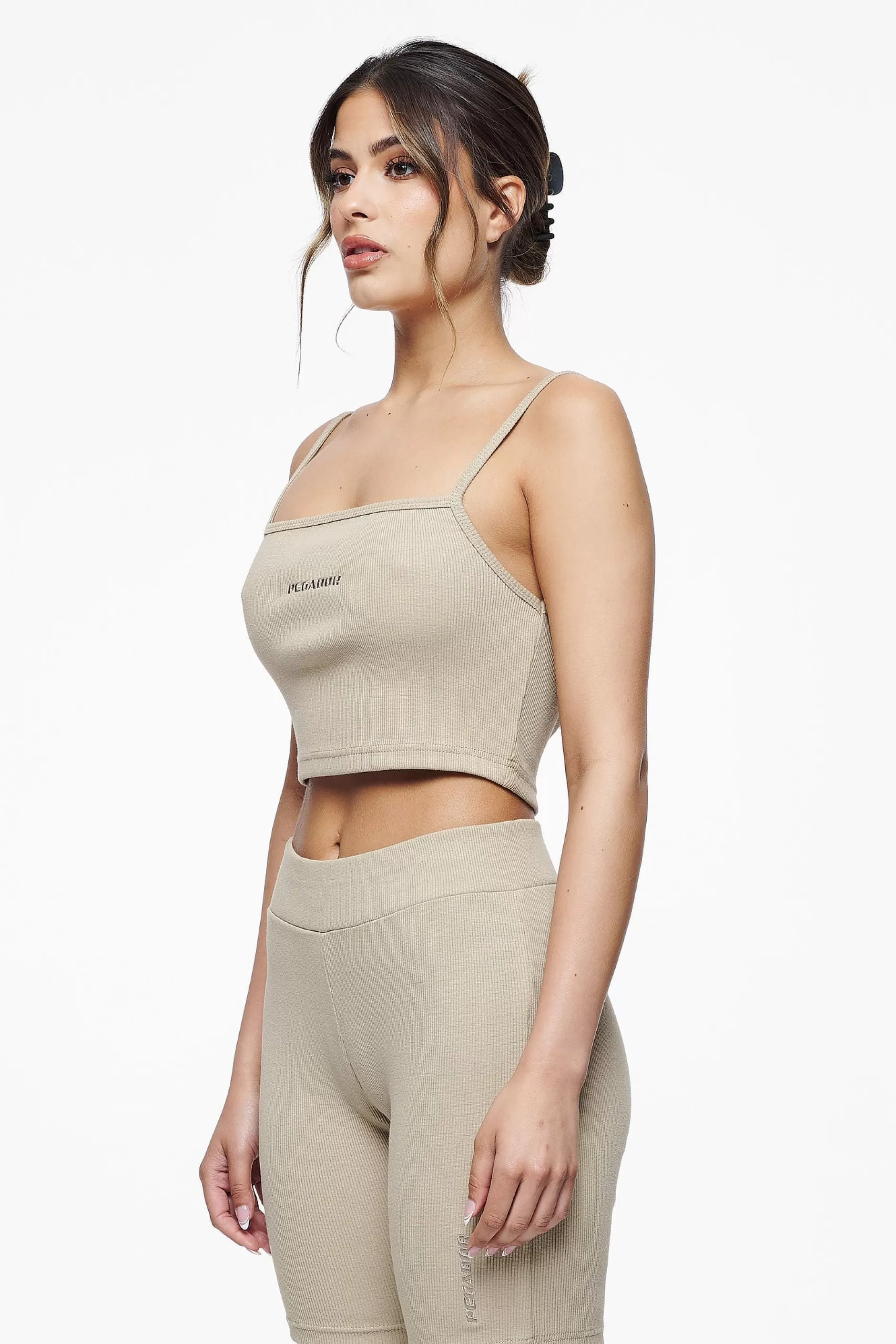 Best Pegador Ruby Rib Crop Top Vintage Washed Espresso