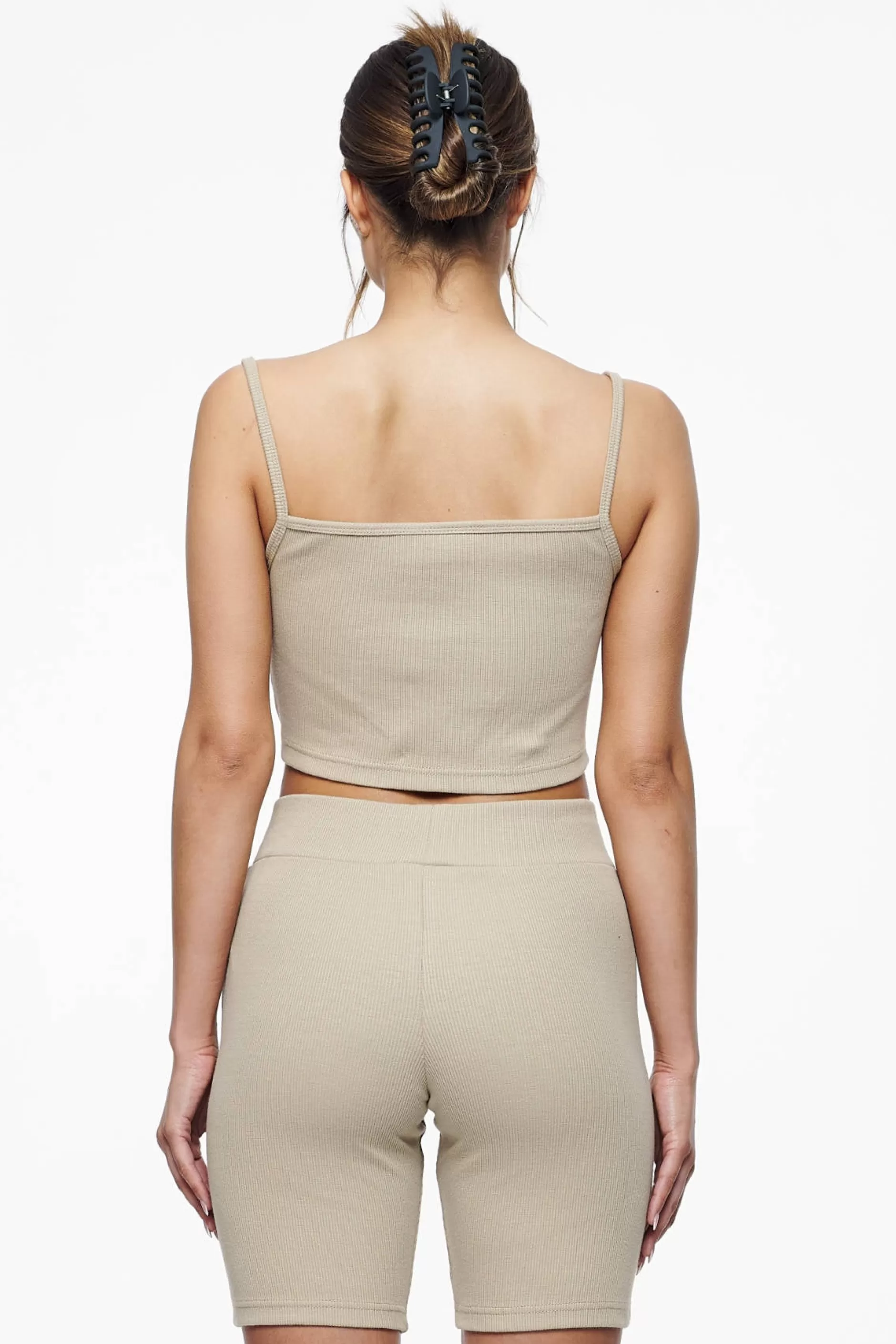 Best Pegador Ruby Rib Crop Top Vintage Washed Espresso