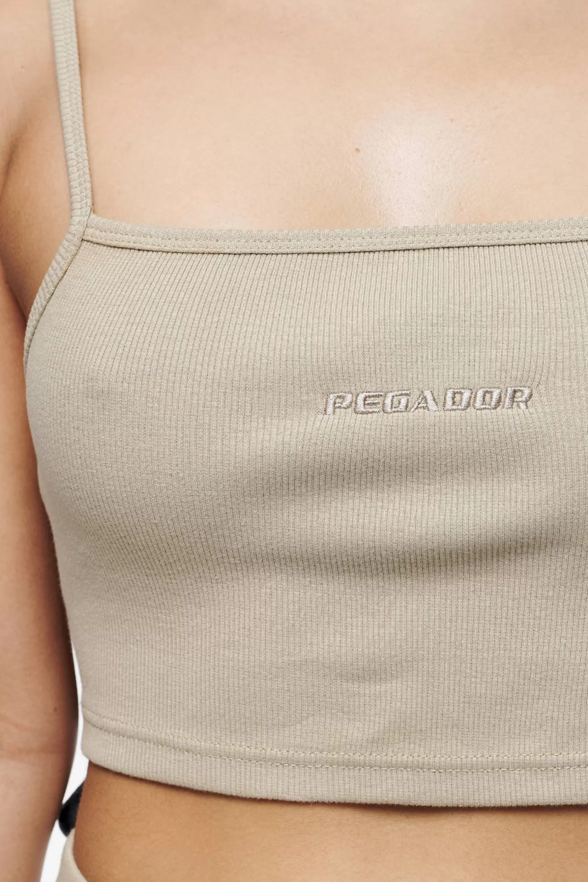 Best Pegador Ruby Rib Crop Top Vintage Washed Espresso